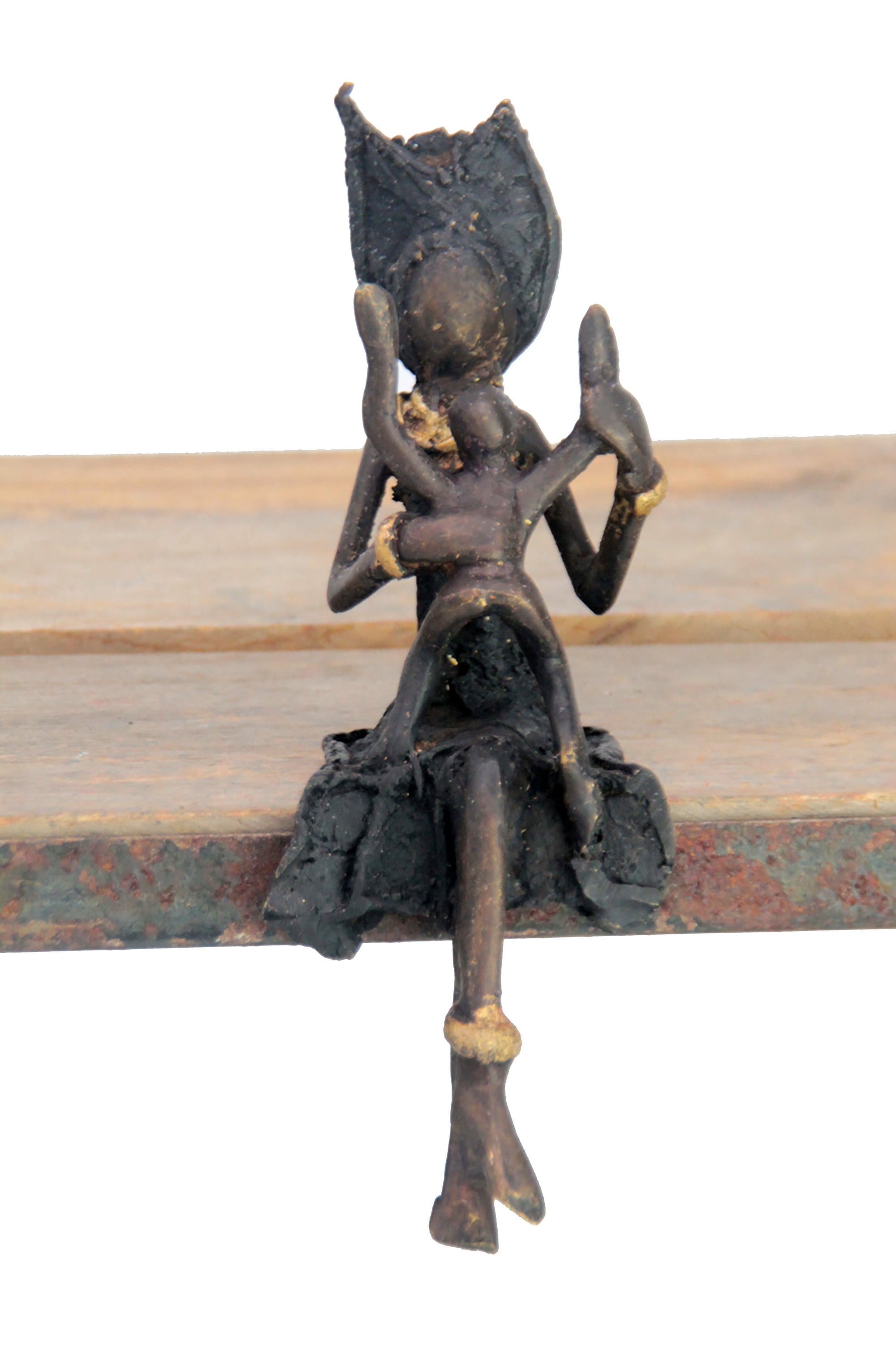 Bronze assis 15 cm noir n°17 Bronzes d&#39;Afrique