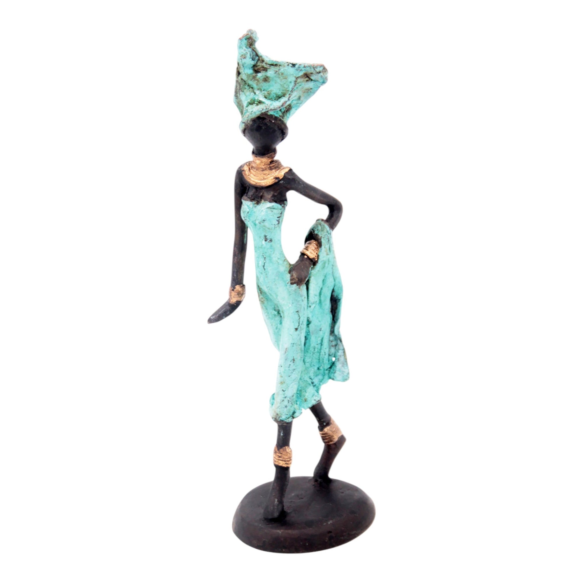 Bronze 20 cm turquoise n°10 Bronzes d'Afrique