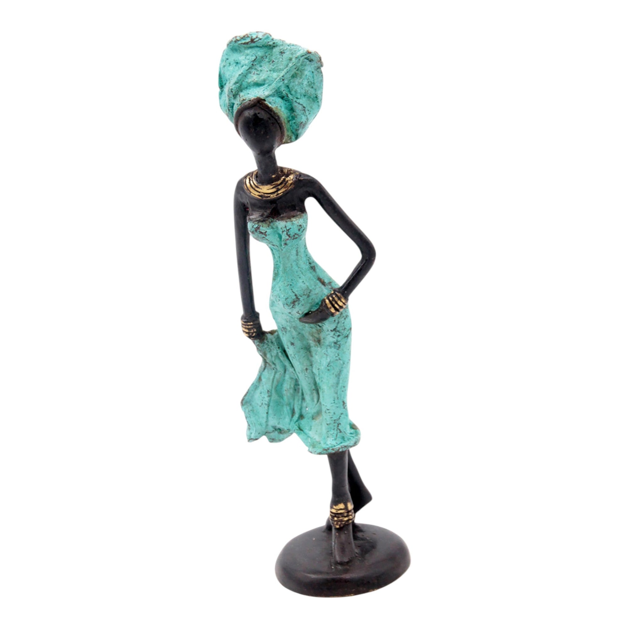 Bronze 25 cm turquoise n°2 Bronzes d'Afrique