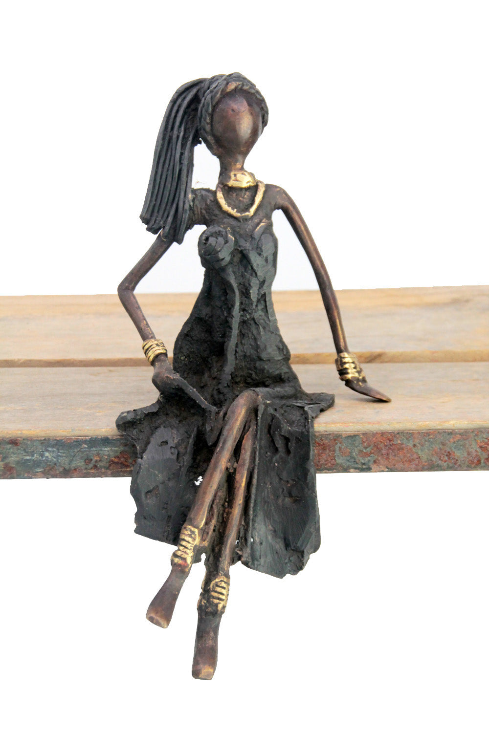 Bronze assis 25 cm noir n°9 Bronzes d&#39;Afrique