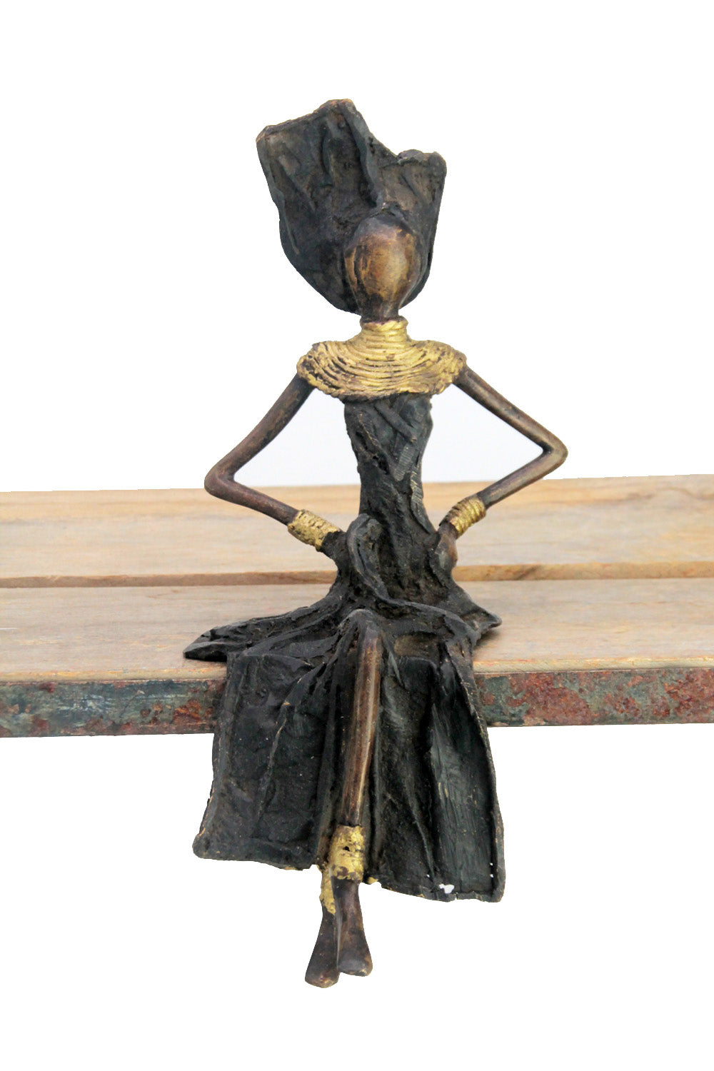 Bronze assis 25 cm noir n°11 Bronzes d&#39;Afrique