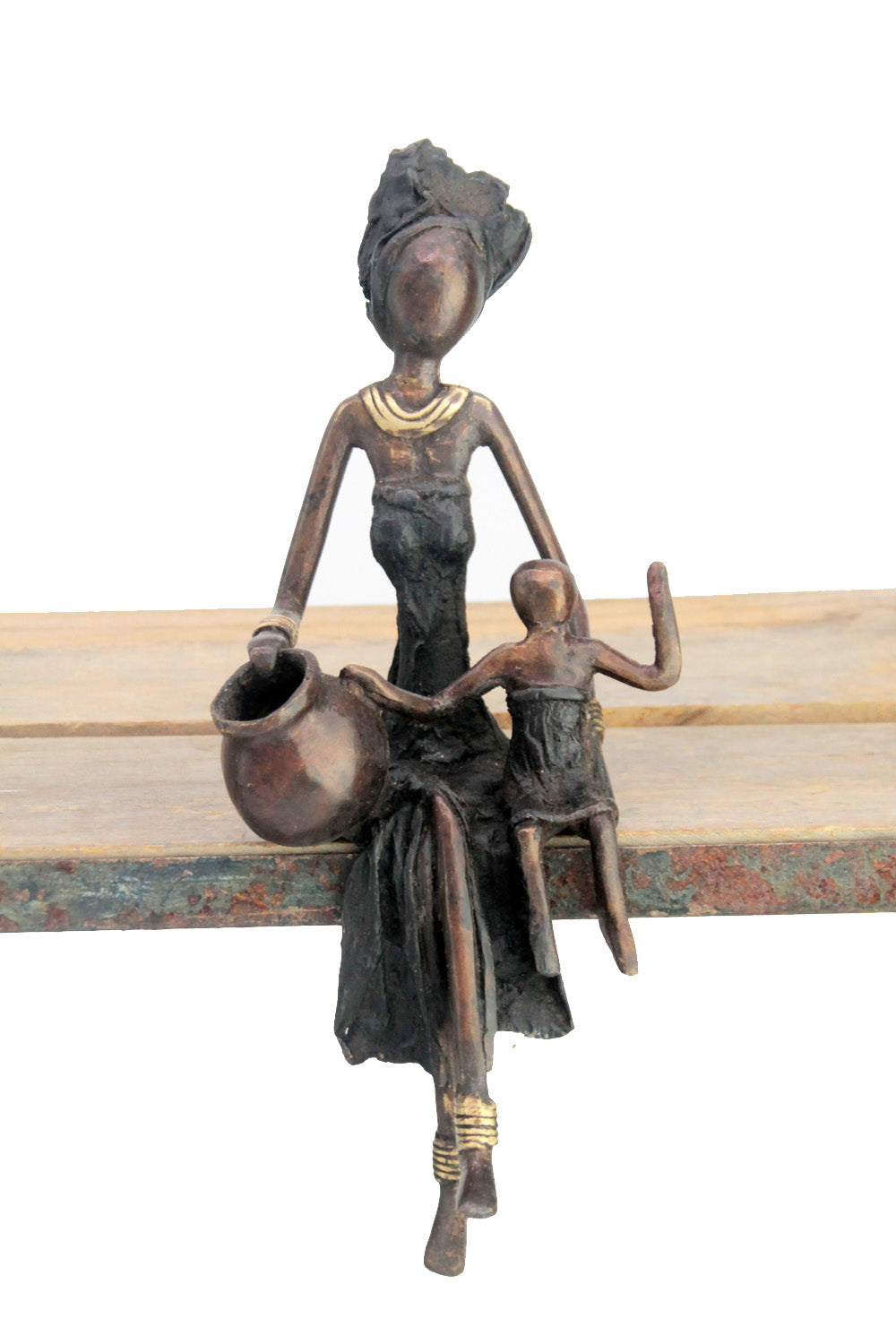 Bronze assis 25 cm noir n°13 Bronzes d&#39;Afrique