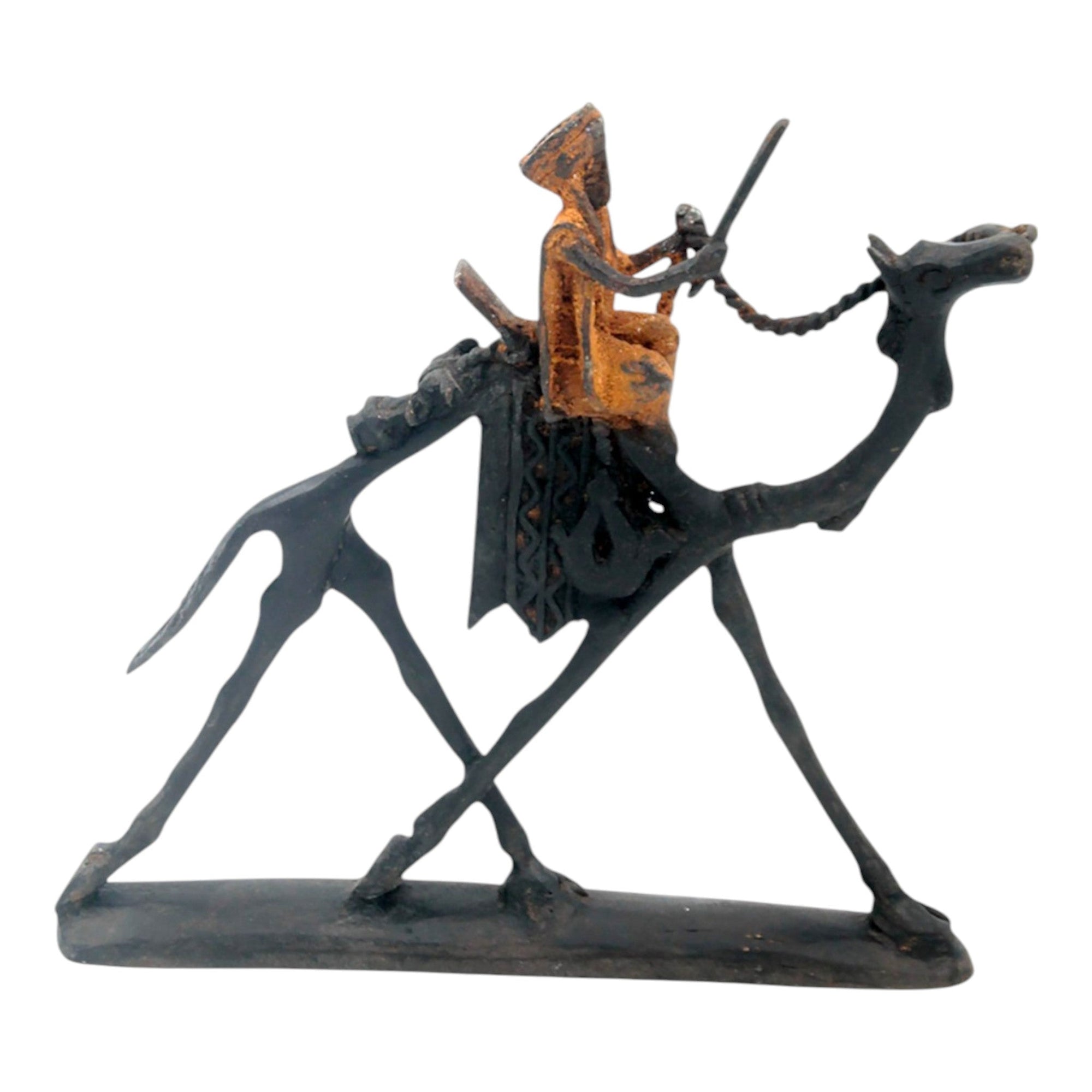 Chamelier 20 cm marron n°1 Bronzes d&#39;Afrique