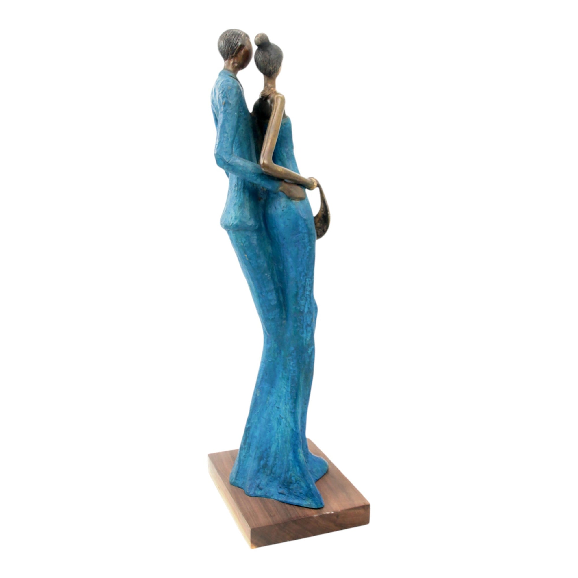 Bronze Issouf couple 55 cm bleu n°2 Bronzes d&#39;Afrique