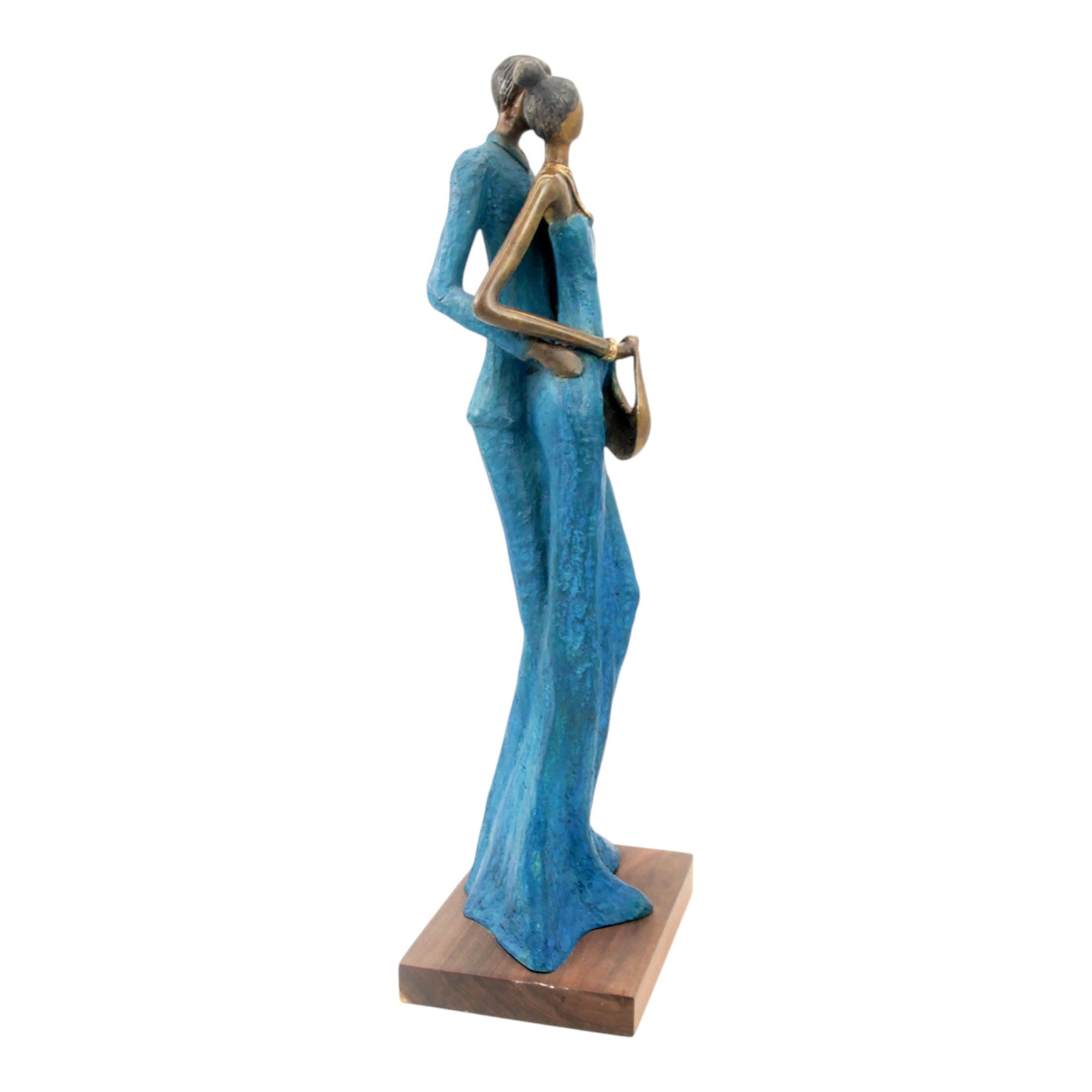 Bronze Issouf couple 55 cm bleu n°2 Bronzes d&#39;Afrique