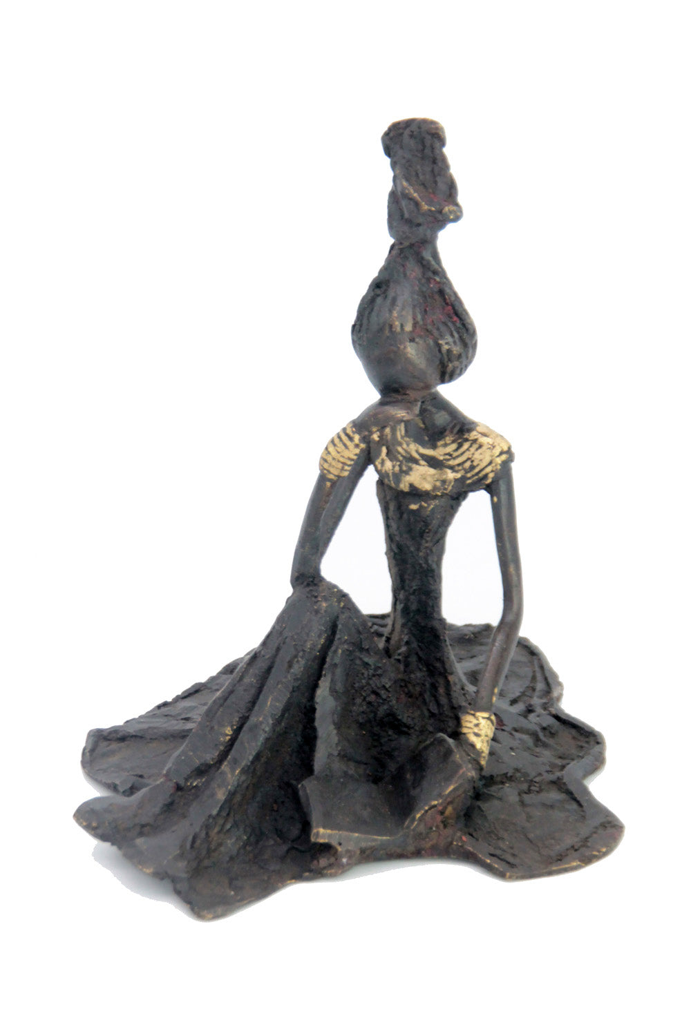 Bronze assis au sol 25 cm noir n°2 Bronzes d'Afrique