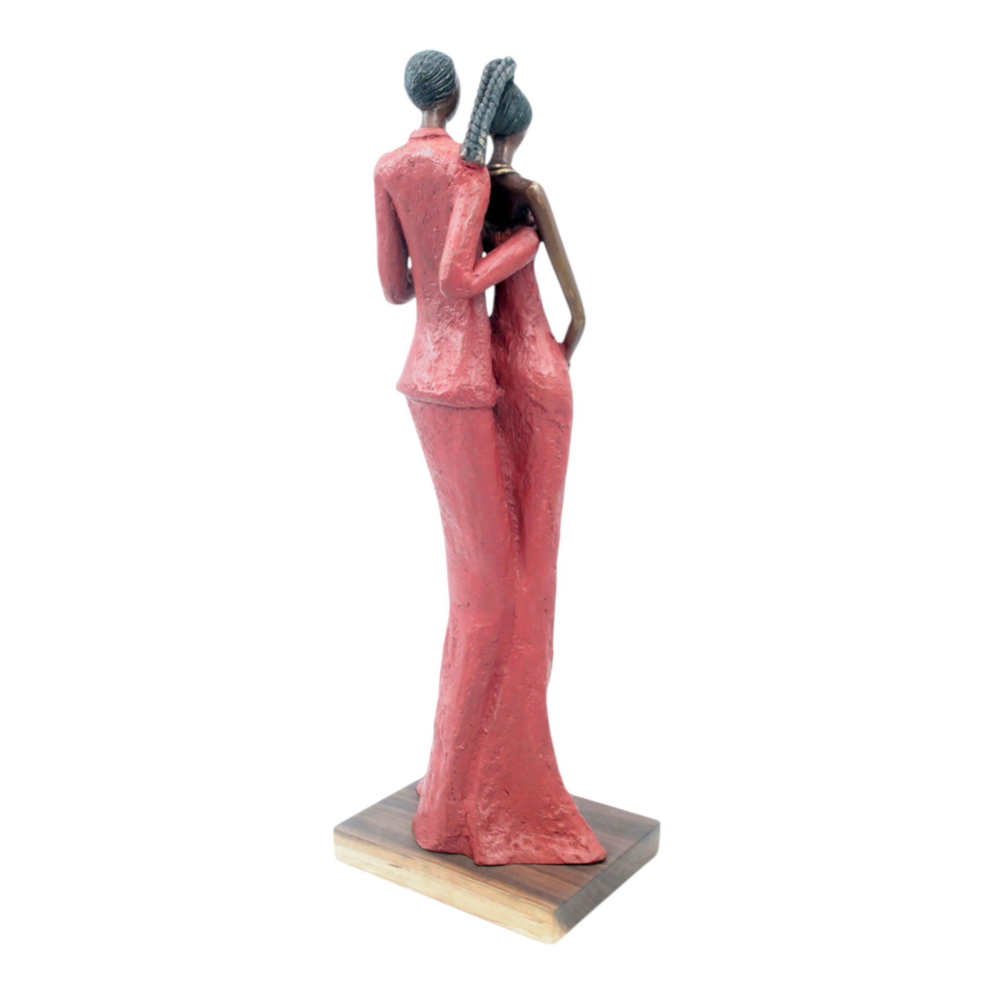 Bronze Issouf couple 55 cm rouge n°2 Bronzes d&#39;Afrique