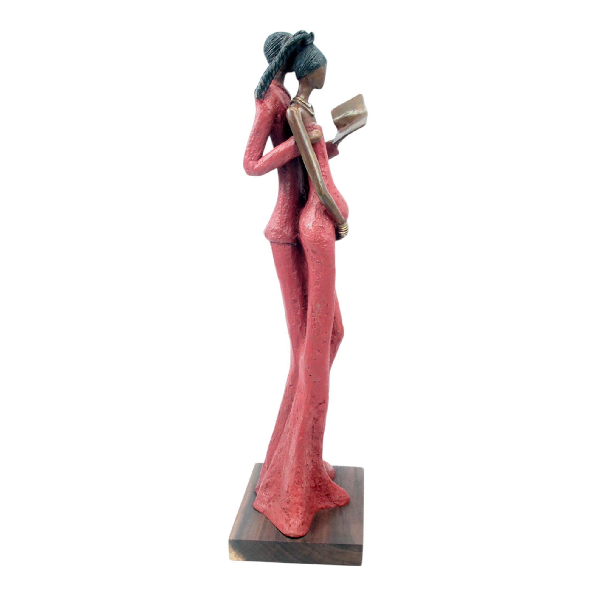 Bronze Issouf couple 55 cm rouge n°2 Bronzes d&#39;Afrique