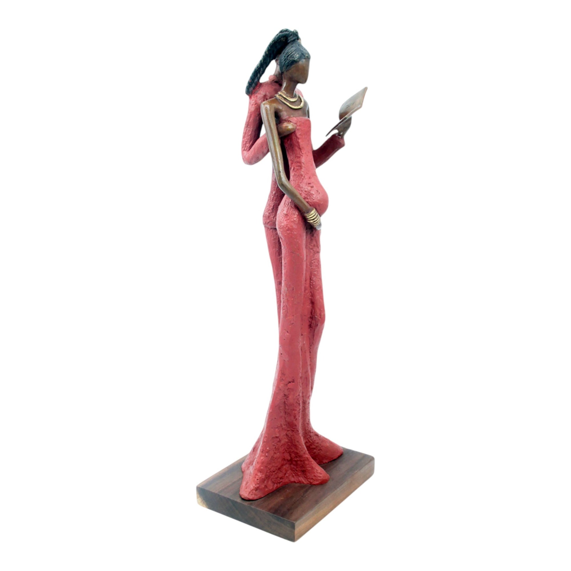 Bronze Issouf couple 55 cm rouge n°2 Bronzes d&#39;Afrique