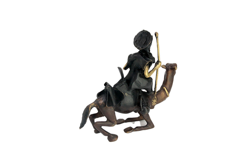Chamelier 25 cm noir &amp; doré n°2 Bronzes d&#39;Afrique