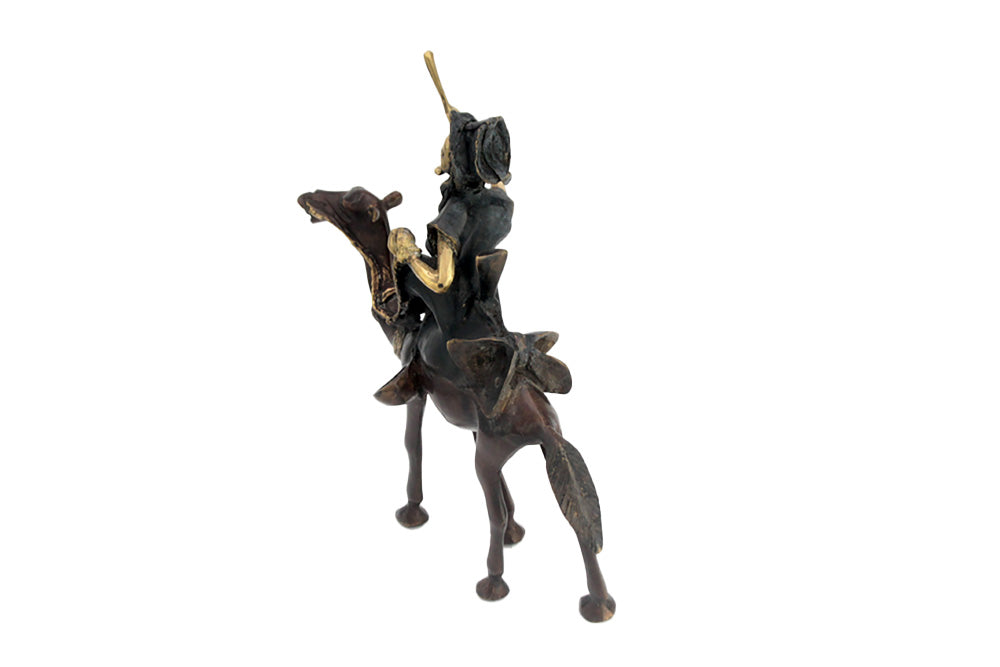 Chamelier 25 cm noir &amp; doré n°3 Bronzes d&#39;Afrique