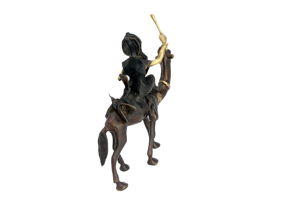 Chamelier 25 cm noir &amp; doré n°3 Bronzes d&#39;Afrique
