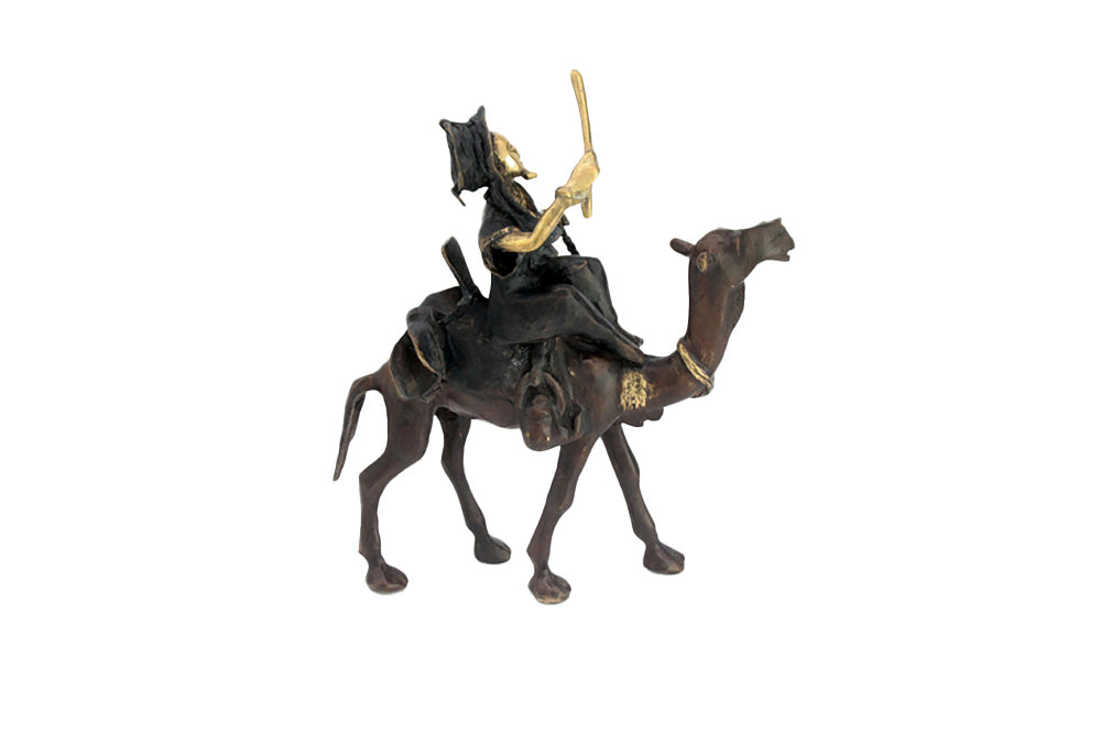 Chamelier 25 cm noir &amp; doré n°3 Bronzes d&#39;Afrique