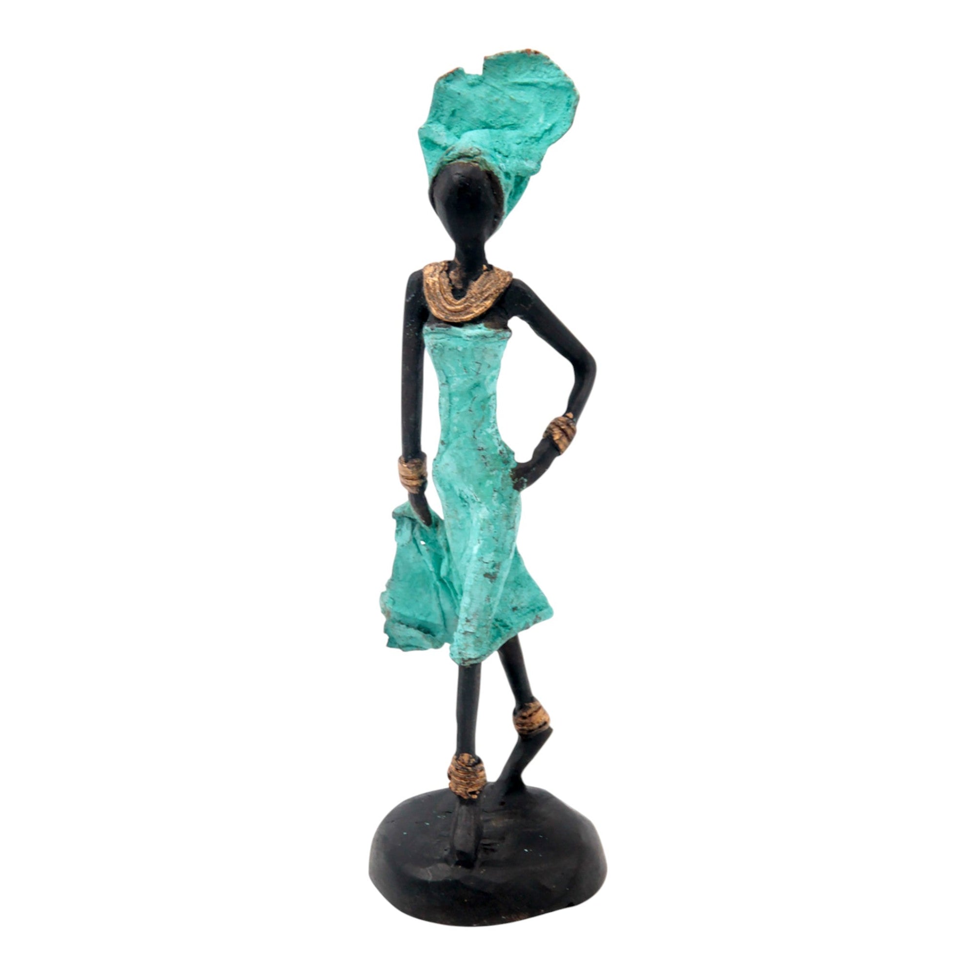 Bronze 15 cm turquoise n°4 Bronzes d'Afrique
