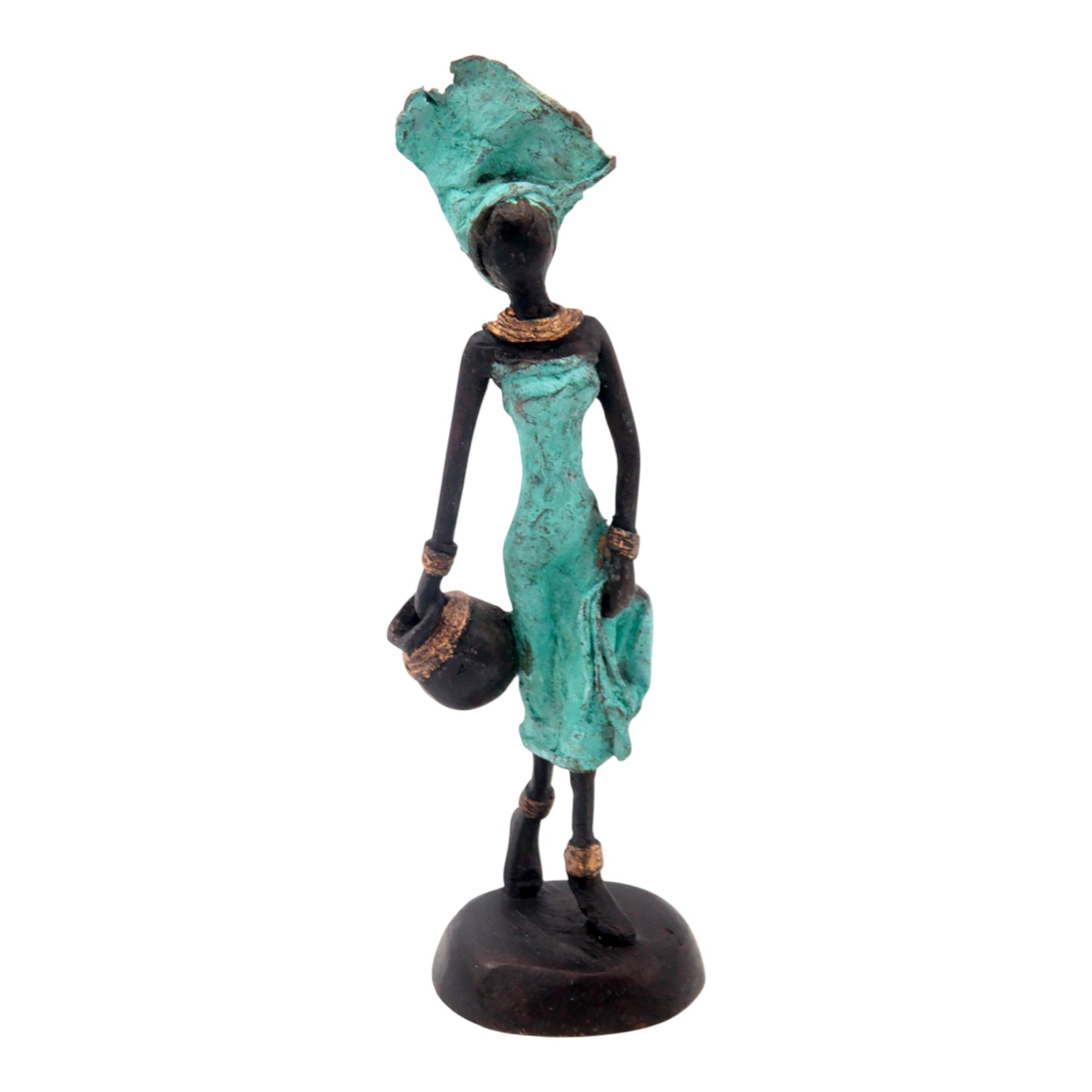 Bronze 15 cm turquoise n°5 Bronzes d&#39;Afrique
