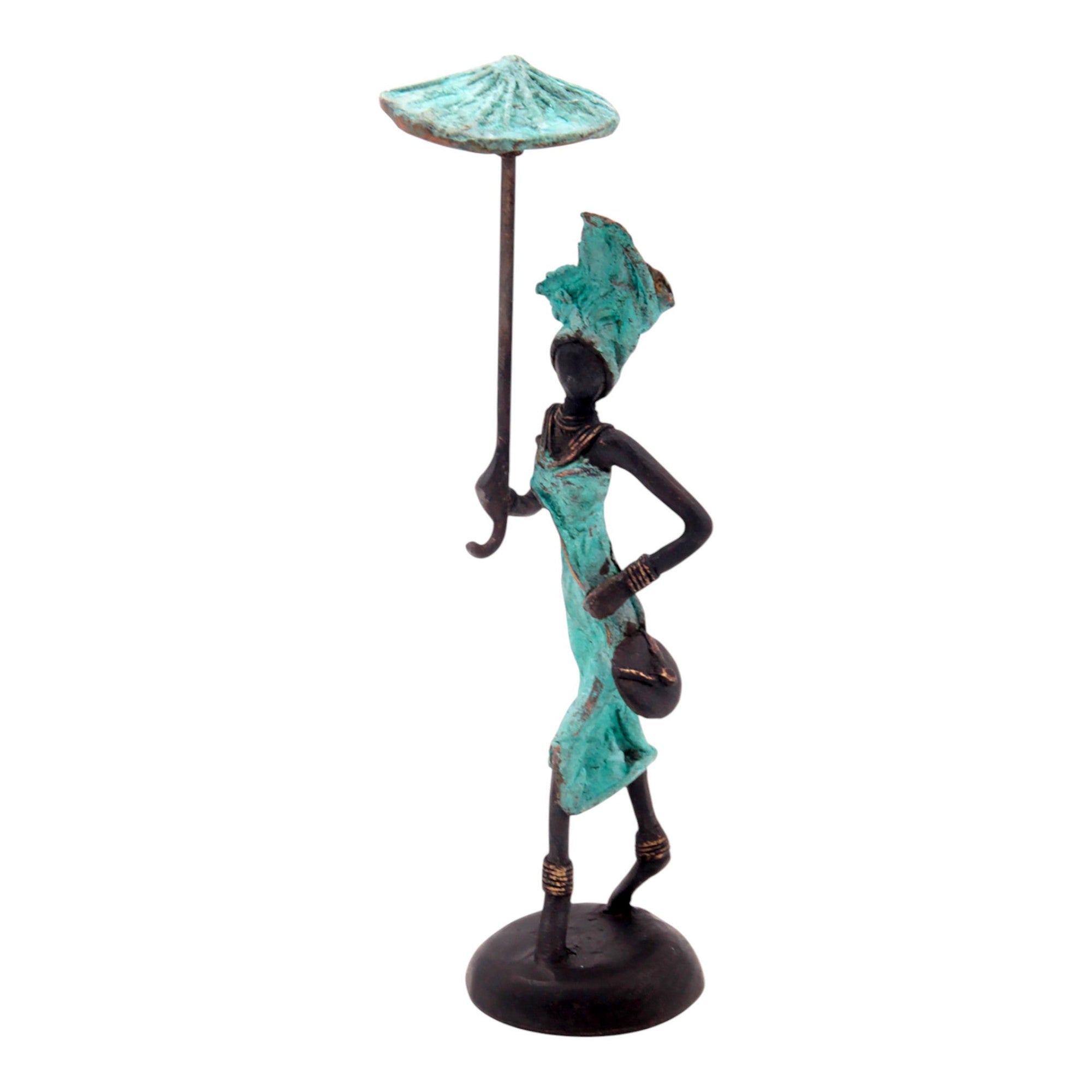 Bronze 15 cm turquoise n°11 Bronzes d&#39;Afrique