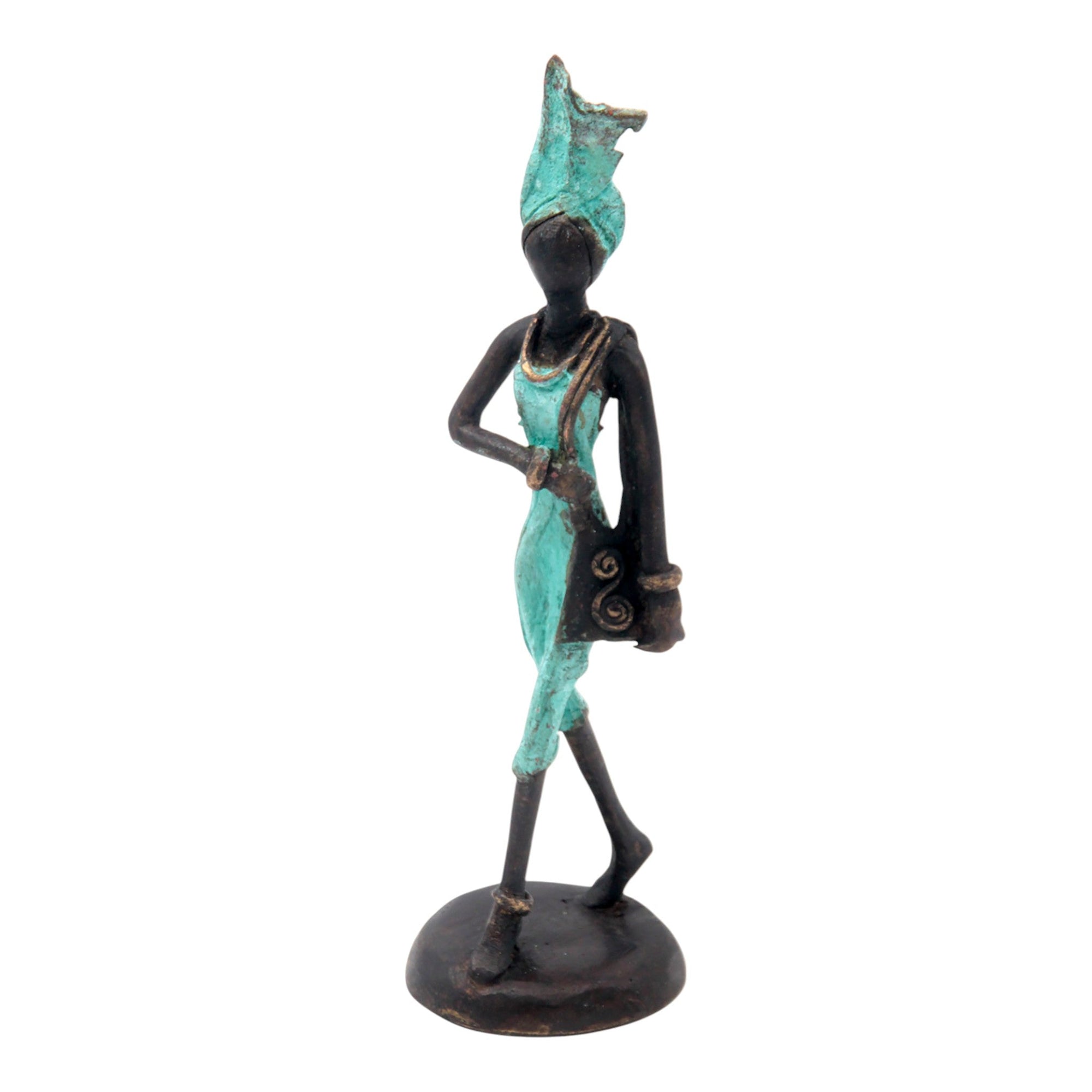 Bronze 15 cm turquoise n°14 Bronzes d&#39;Afrique