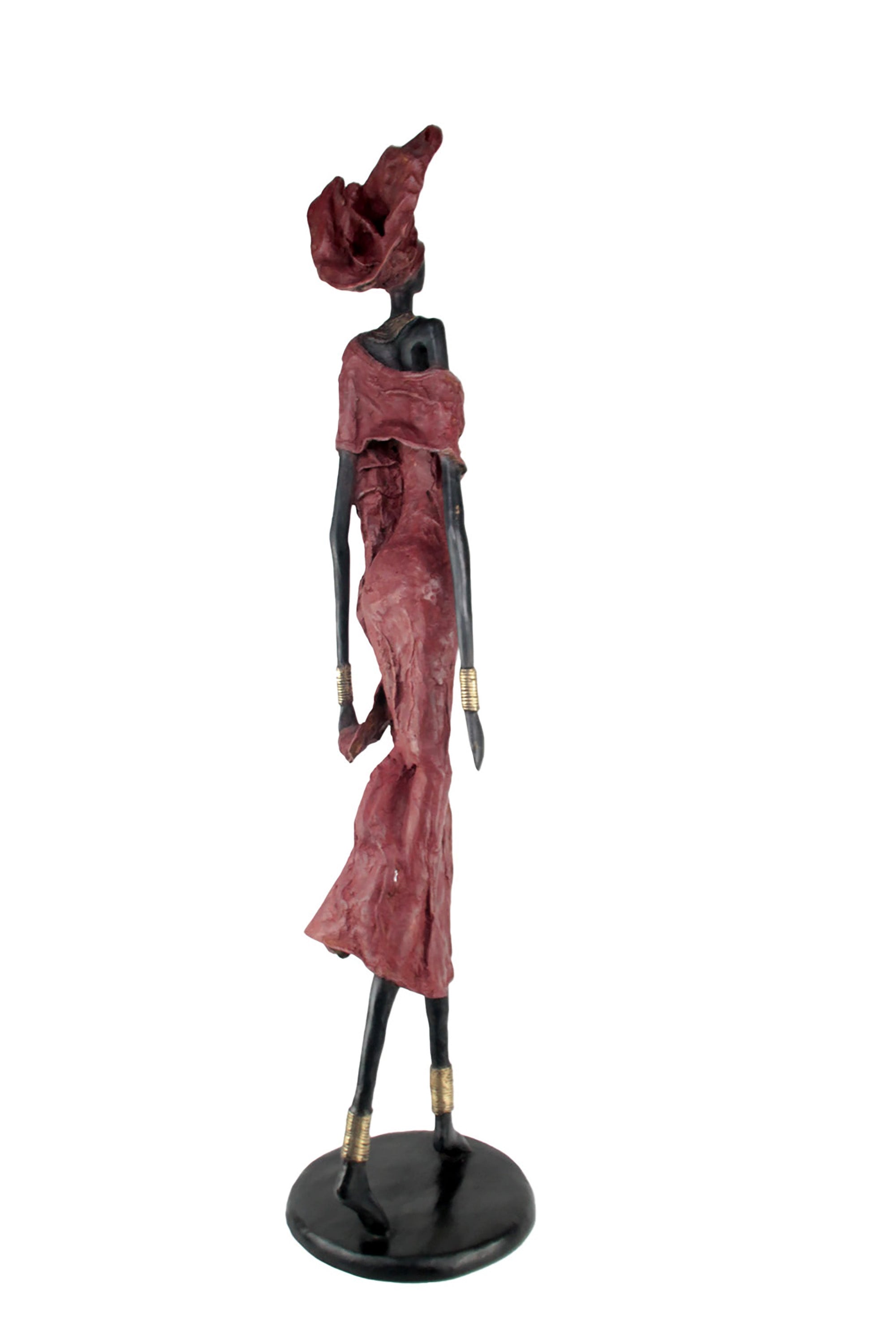 Bronze Issouf 110 cm rouge n°1 Bronzes d&#39;Afrique