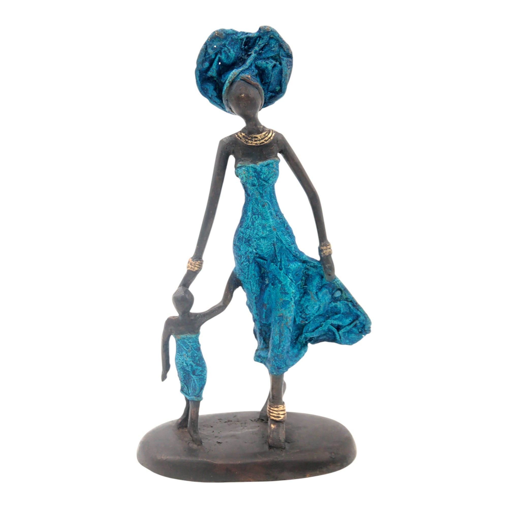 Bronze 25 cm bleu n°17 Bronzes d&#39;Afrique
