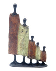 Famille 5 personnages marron & vert n°3 Bronzes d'Afrique