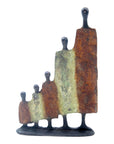 Famille 5 personnages marron & vert n°3 Bronzes d'Afrique