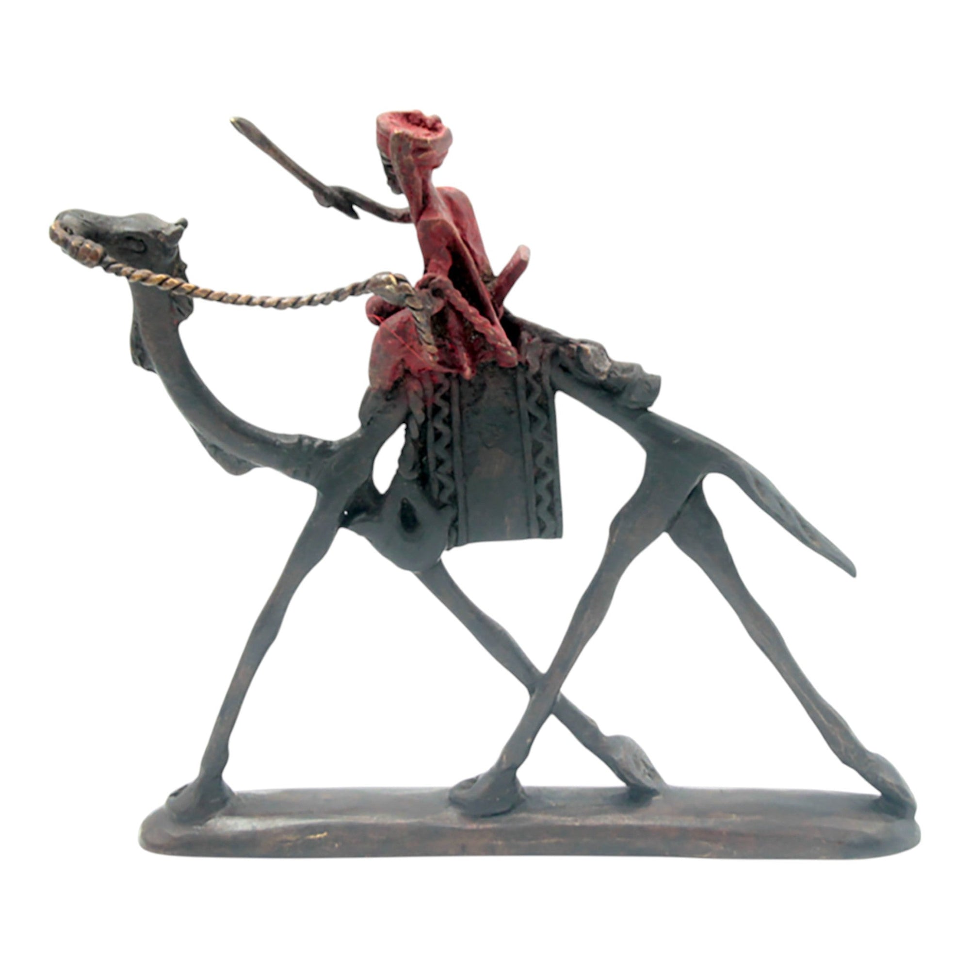 Chamelier 20 cm rouge n°1 Bronzes d&#39;Afrique