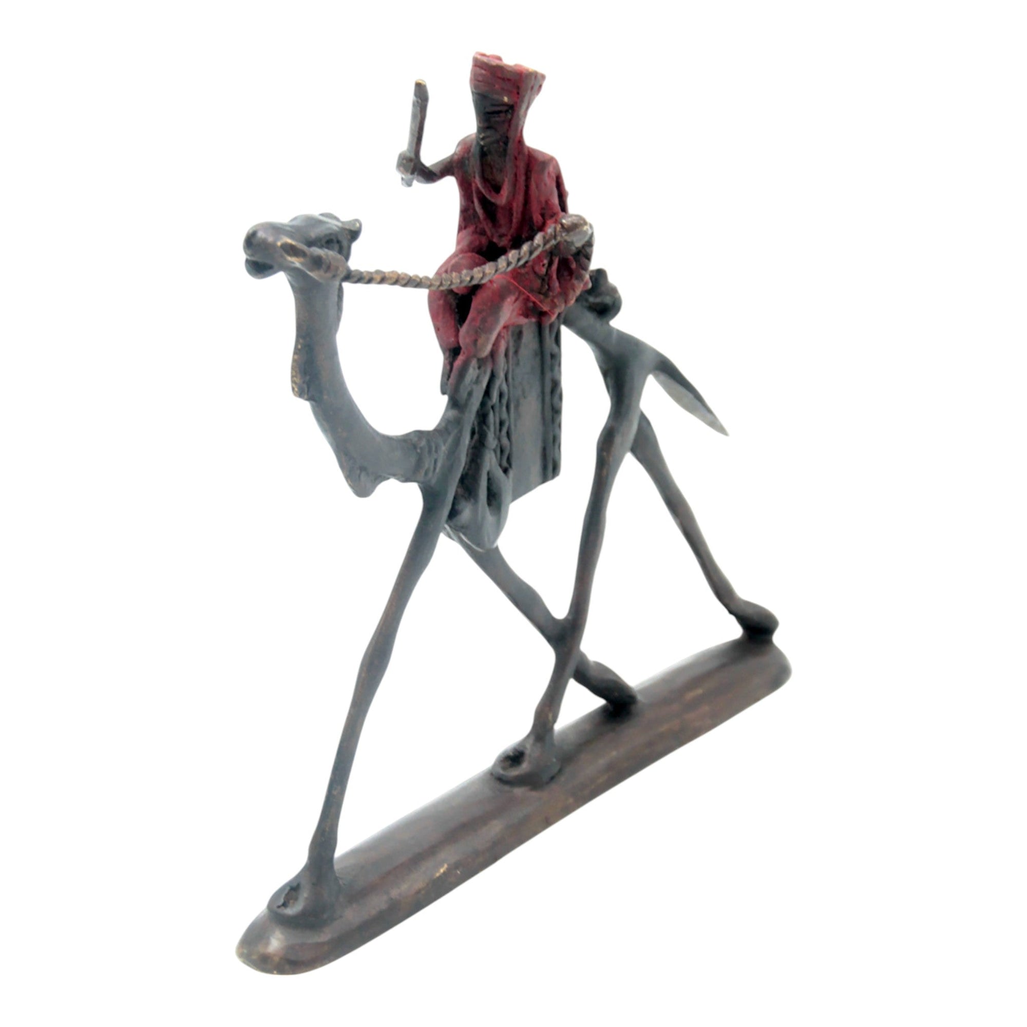 Chamelier 20 cm rouge n°1 Bronzes d&#39;Afrique