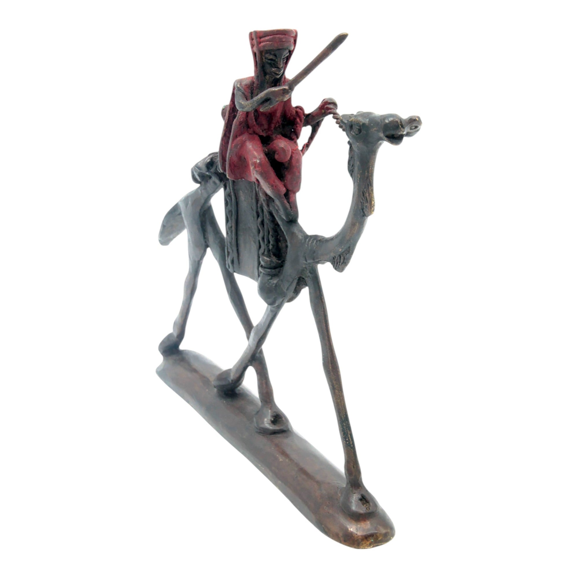 Chamelier 20 cm rouge n°1 Bronzes d&#39;Afrique