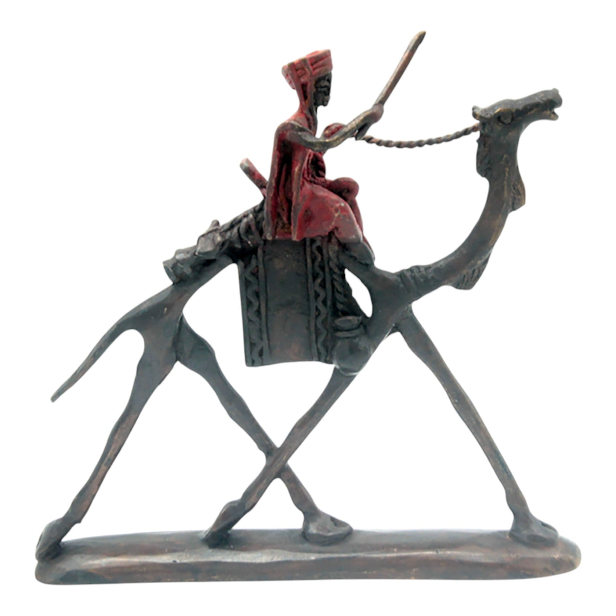 Chamelier 20 cm rouge n°1 Bronzes d&#39;Afrique