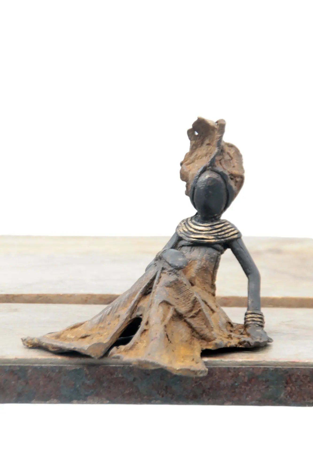 Bronze assis 15 cm marron n°2 Bronzes d&#39;Afrique