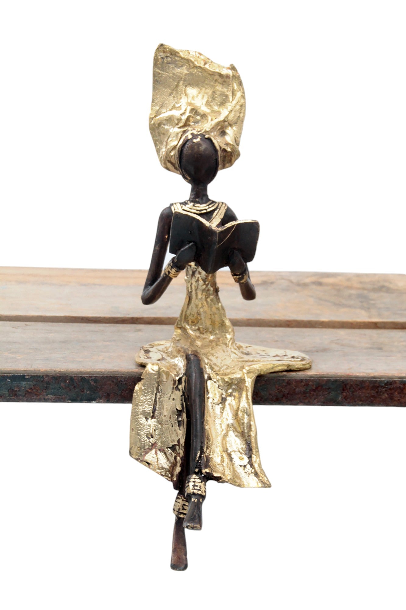 Bronze assis 25 cm doré n°17 Bronzes d'Afrique