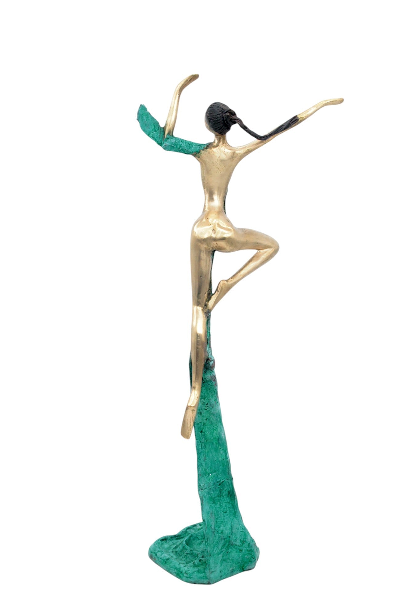 Bronze Issouf danseuse 50 cm vert n°1 Bronzes d&#39;Afrique
