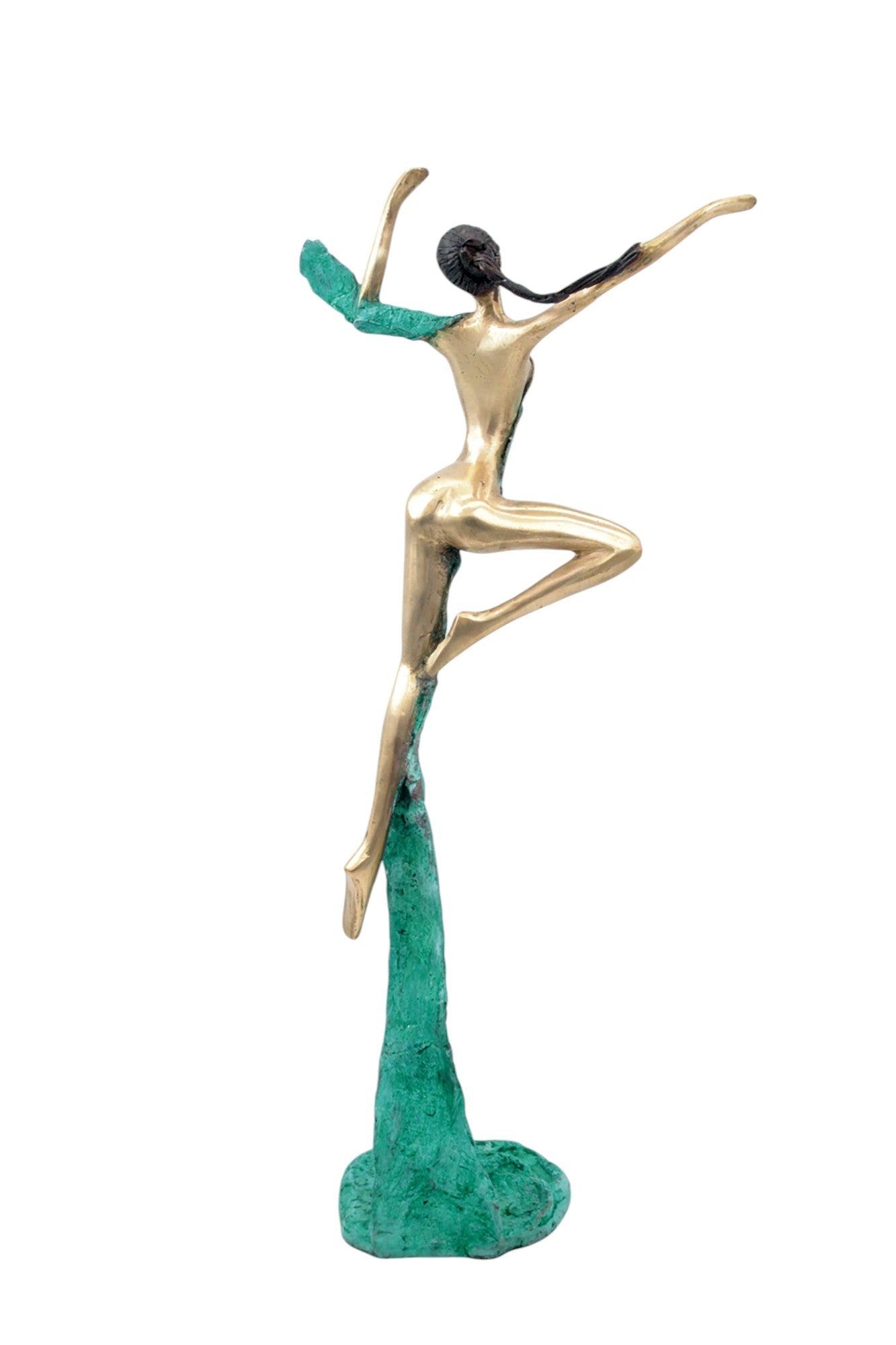 Bronze Issouf danseuse 50 cm vert n°1 Bronzes d&#39;Afrique
