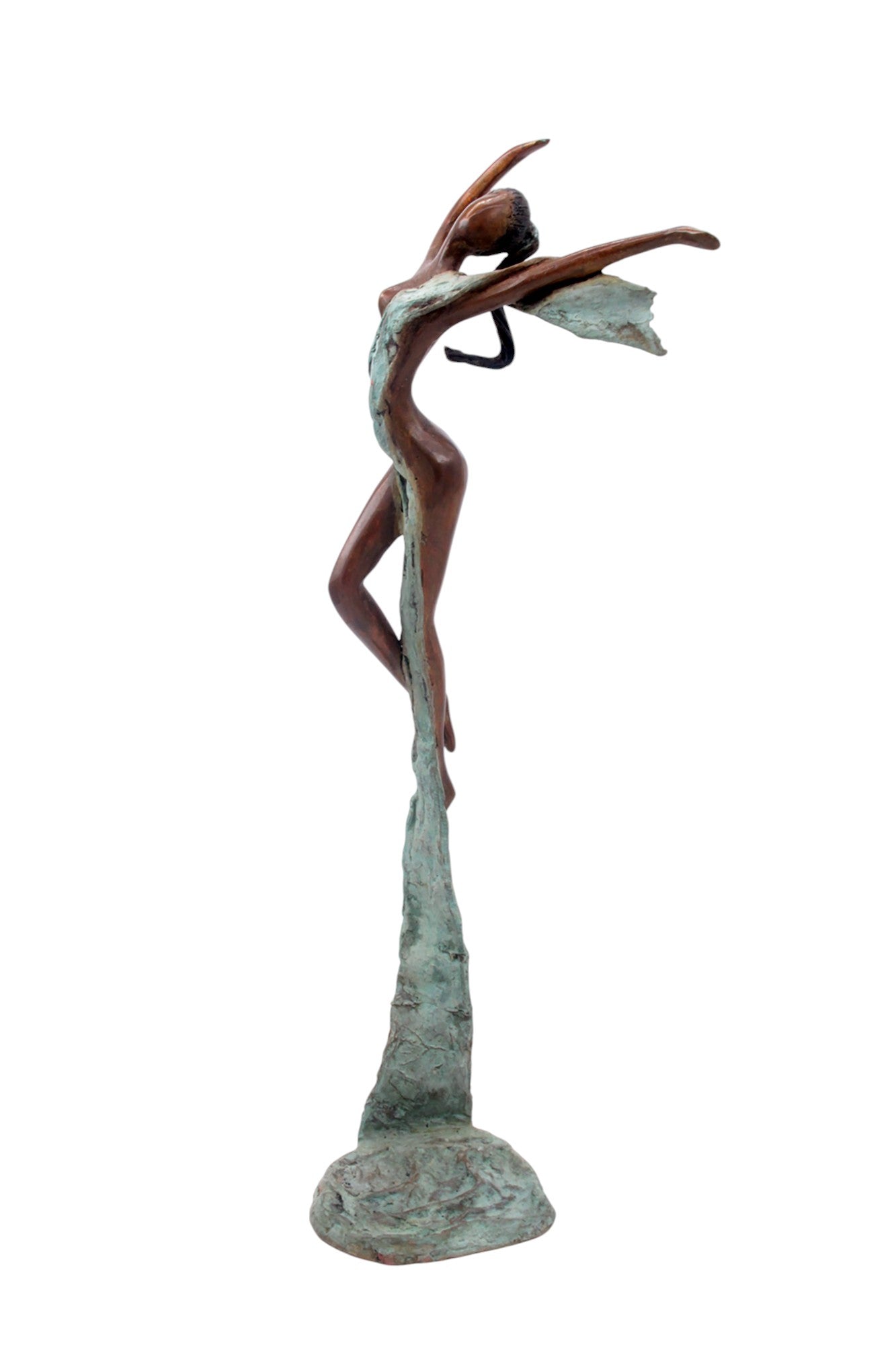 Bronze Issouf danseuse 50 cm vert n°3 Bronzes d&#39;Afrique