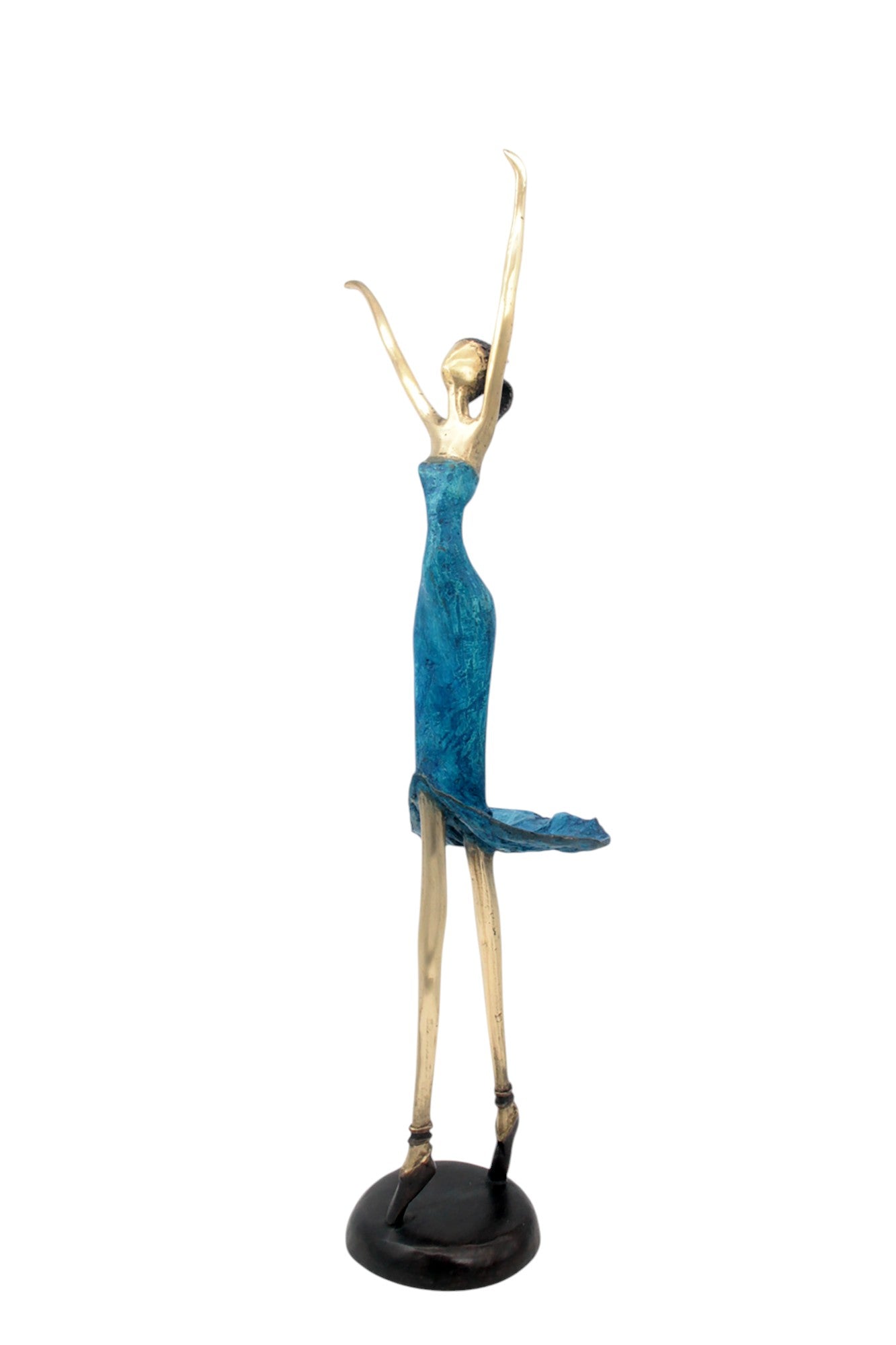 Bronze danseuse 55 cm bleu n°2 Bronzes d&#39;Afrique