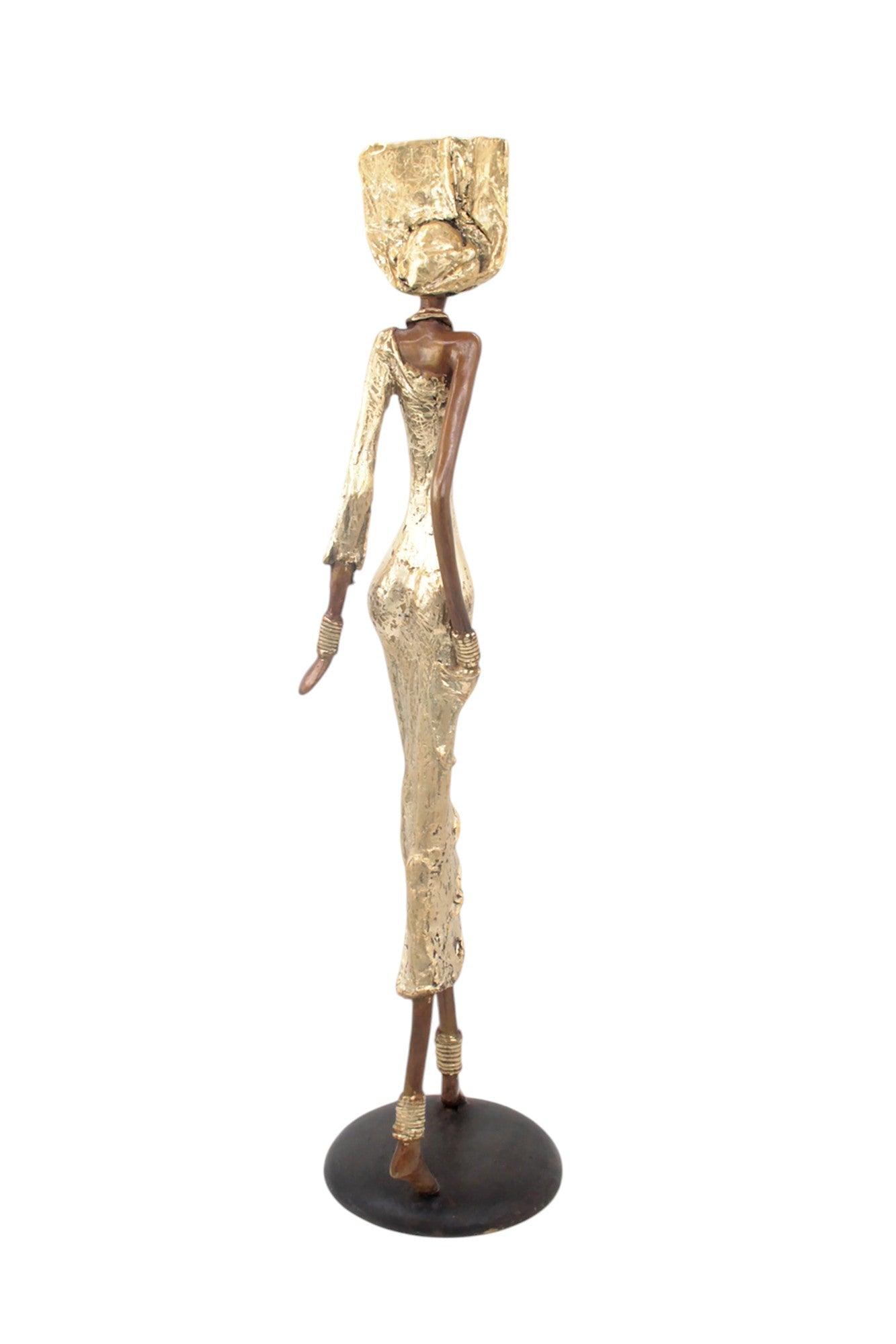 Bronze Issouf 70 cm doré n°1 Bronzes d&#39;Afrique