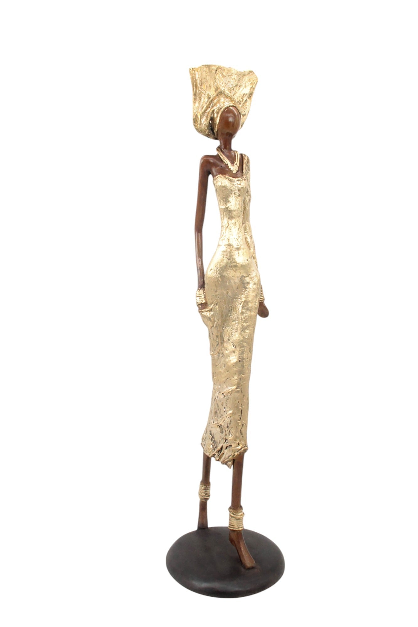 Bronze Issouf 70 cm doré n°1 Bronzes d&#39;Afrique