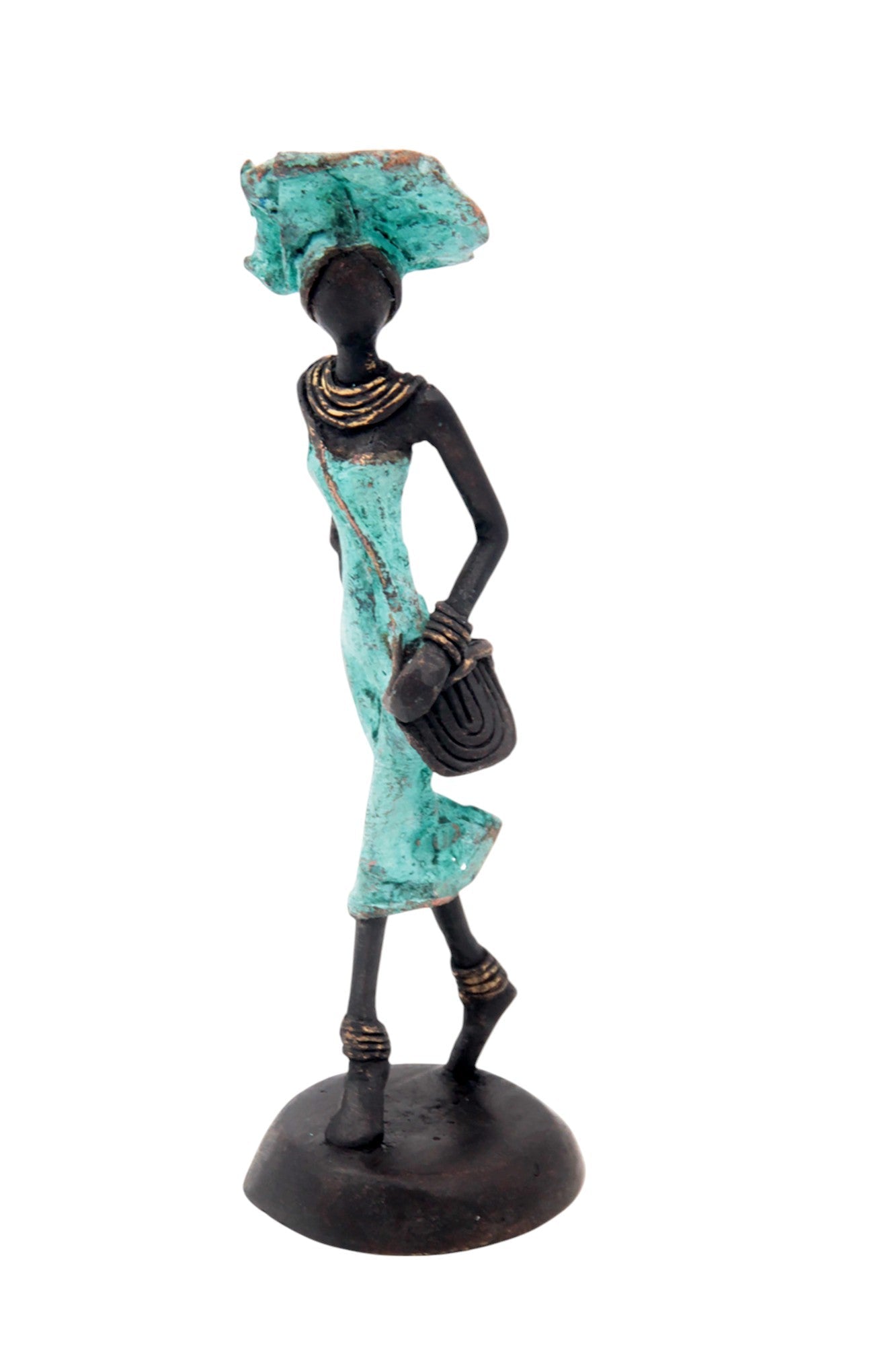 Bronze 15 cm turquoise n°8 Bronzes d'Afrique