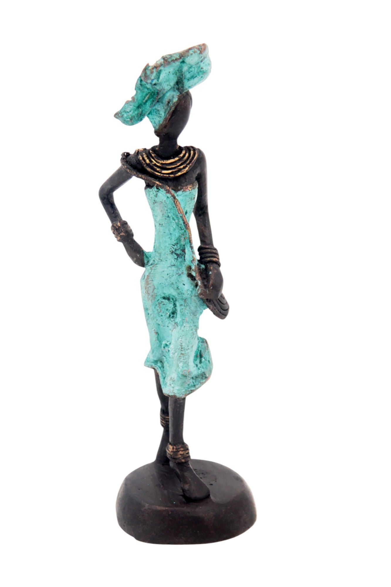 Bronze 15 cm turquoise n°8 Bronzes d'Afrique