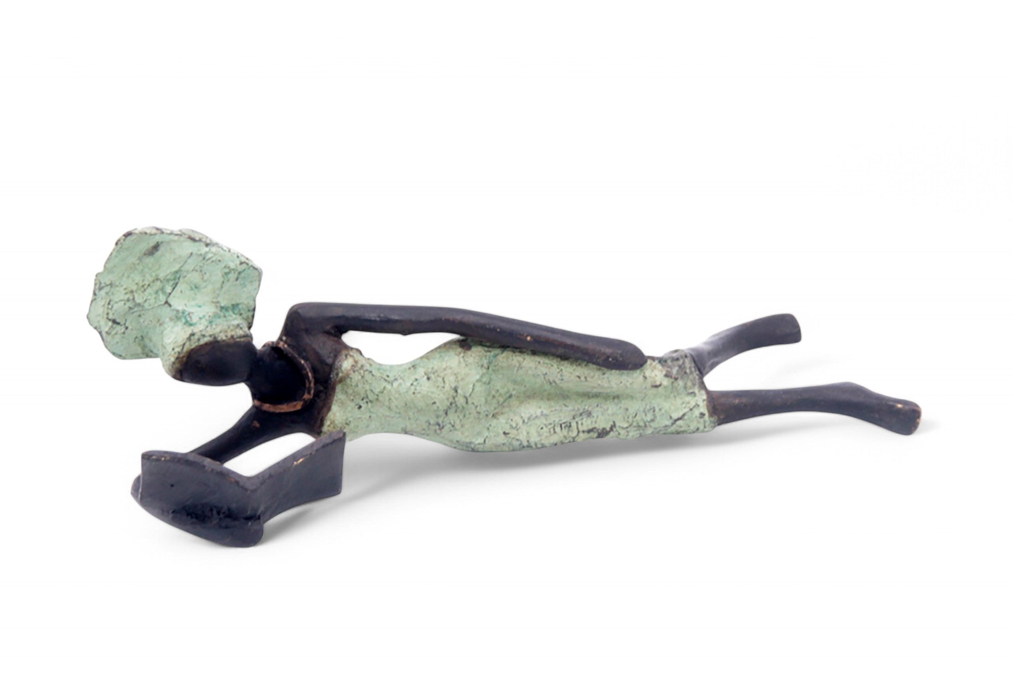 Bronze allongé 20 cm vert n°1 Bronzes d&#39;Afrique