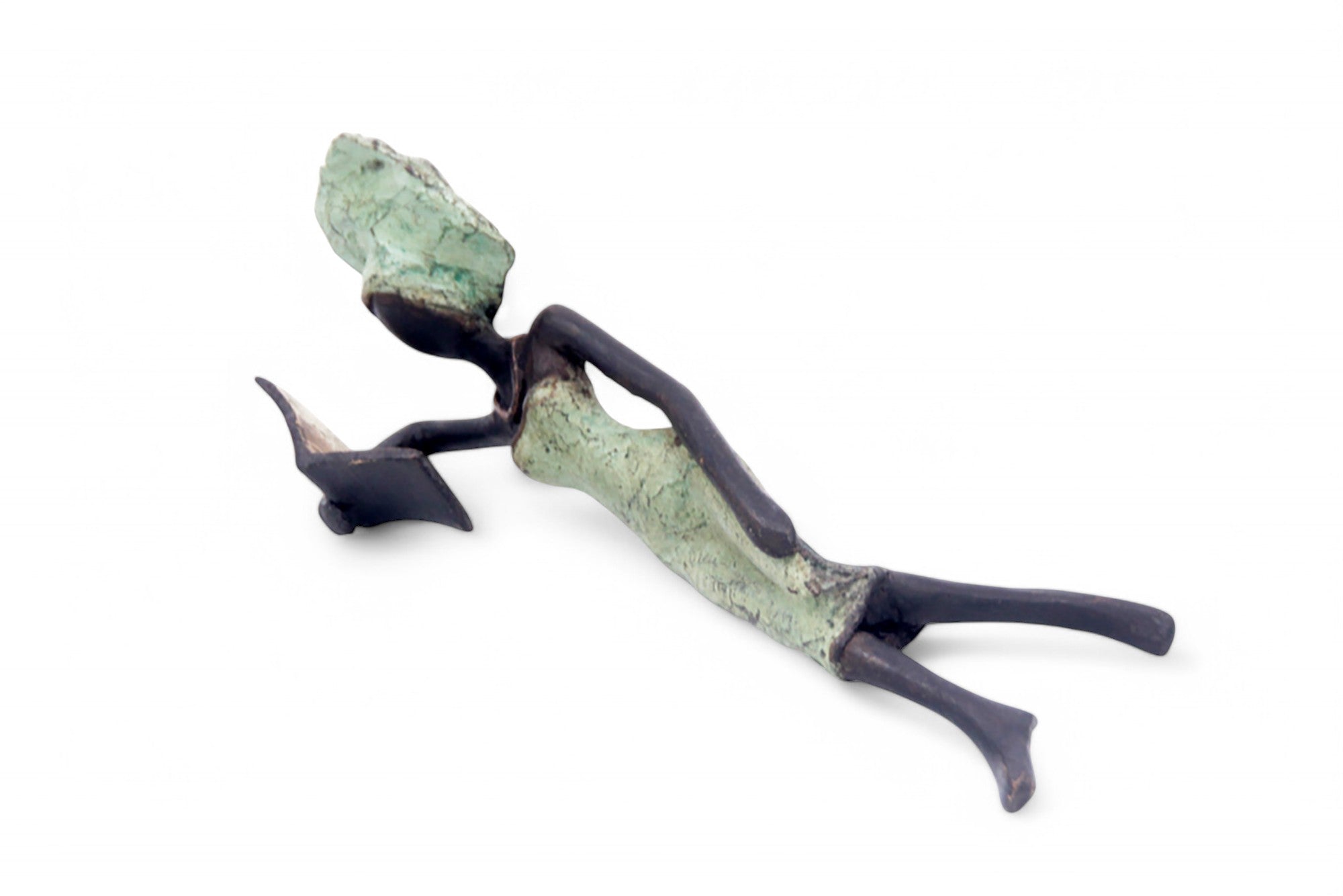 Bronze allongé 20 cm vert n°1 Bronzes d&#39;Afrique
