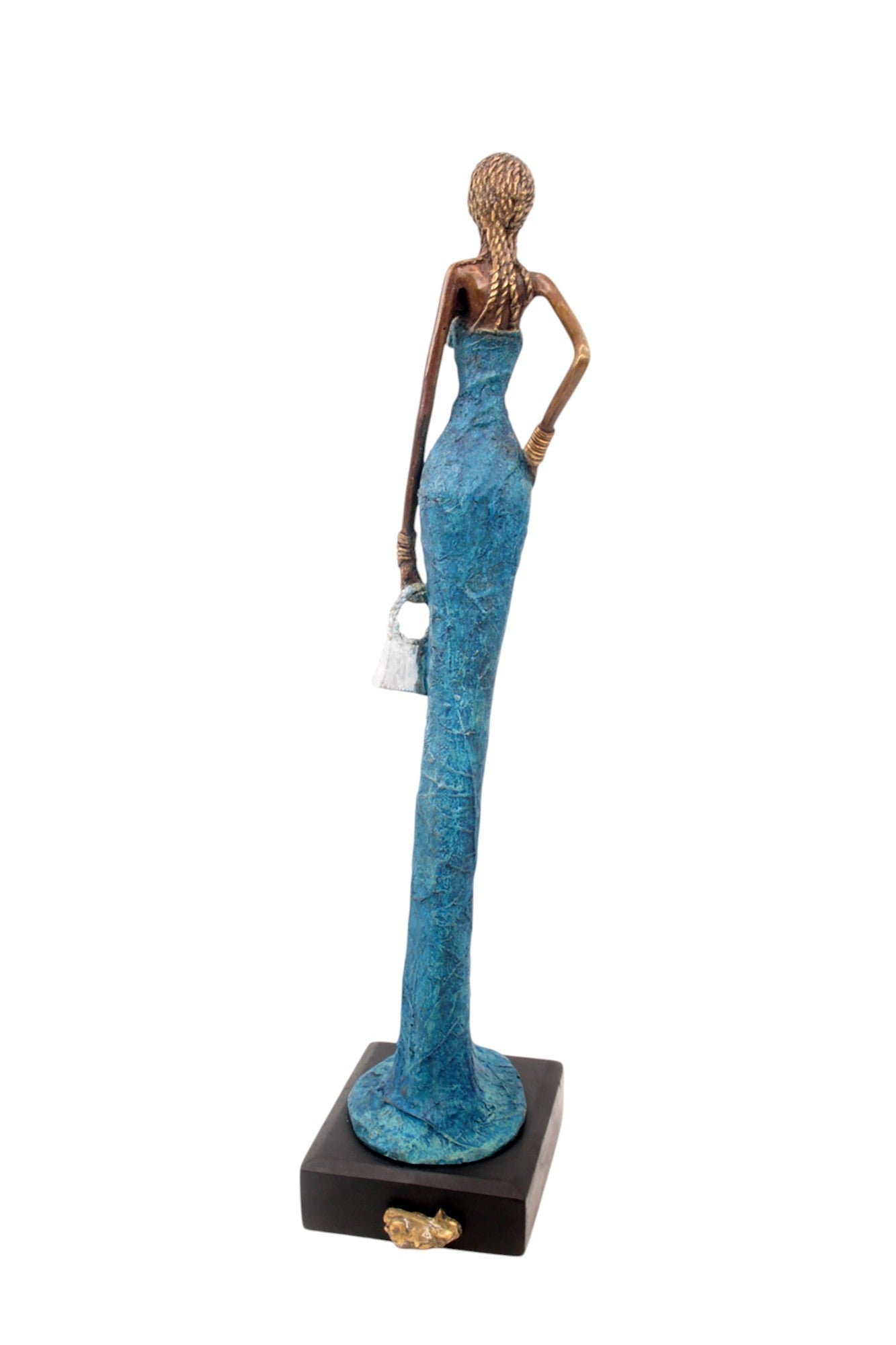 Bronze Issouf sans socle 55 cm bleu n°3 Bronzes d&#39;Afrique
