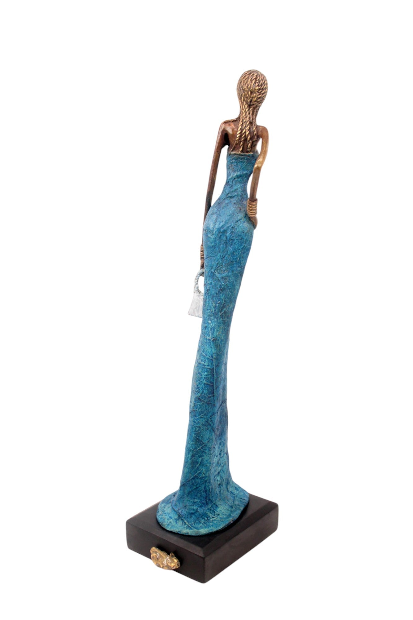 Bronze Issouf sans socle 55 cm bleu n°3 Bronzes d&#39;Afrique