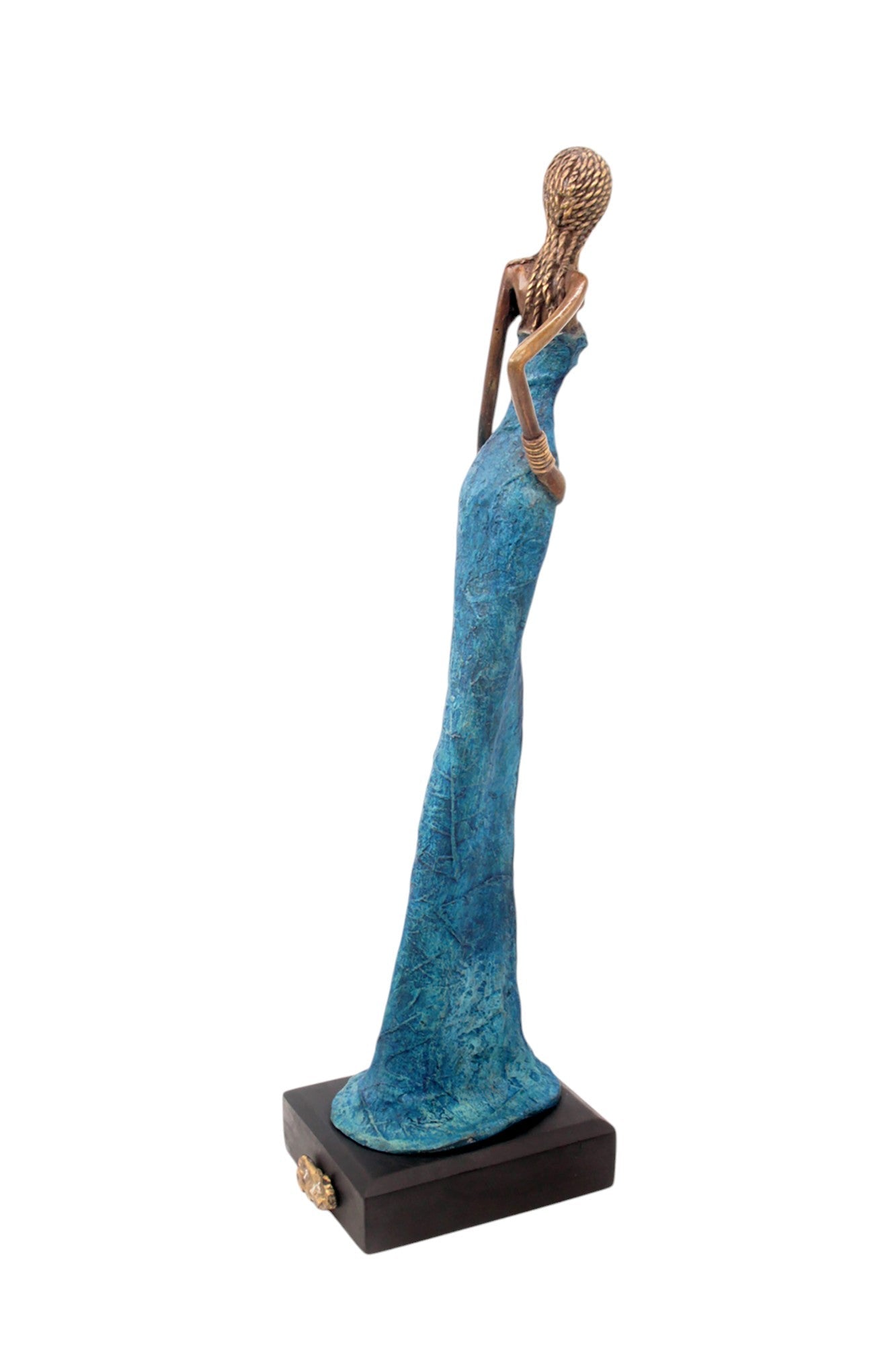 Bronze Issouf sans socle 55 cm bleu n°3 Bronzes d&#39;Afrique