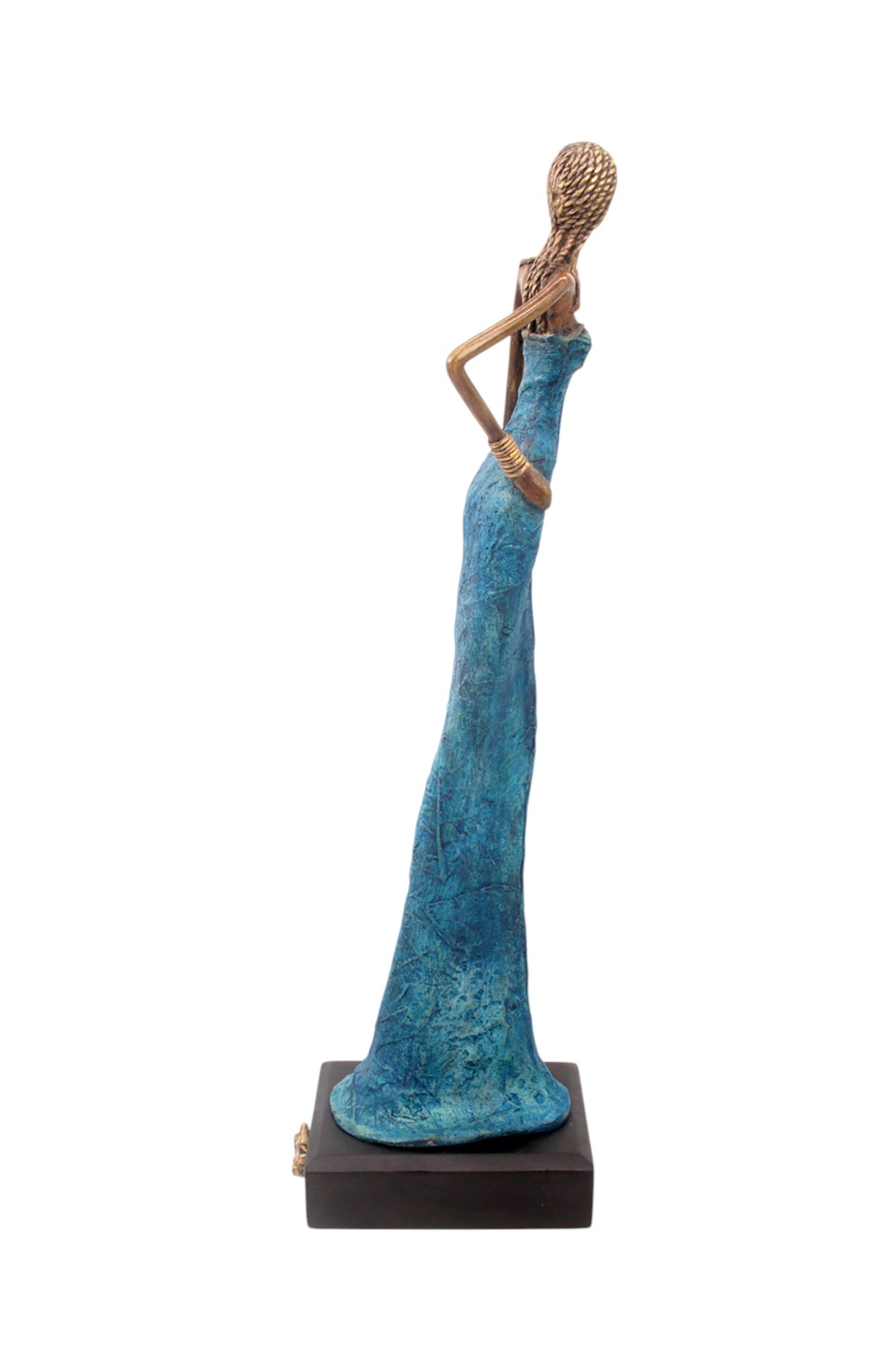 Bronze Issouf sans socle 55 cm bleu n°3 Bronzes d&#39;Afrique