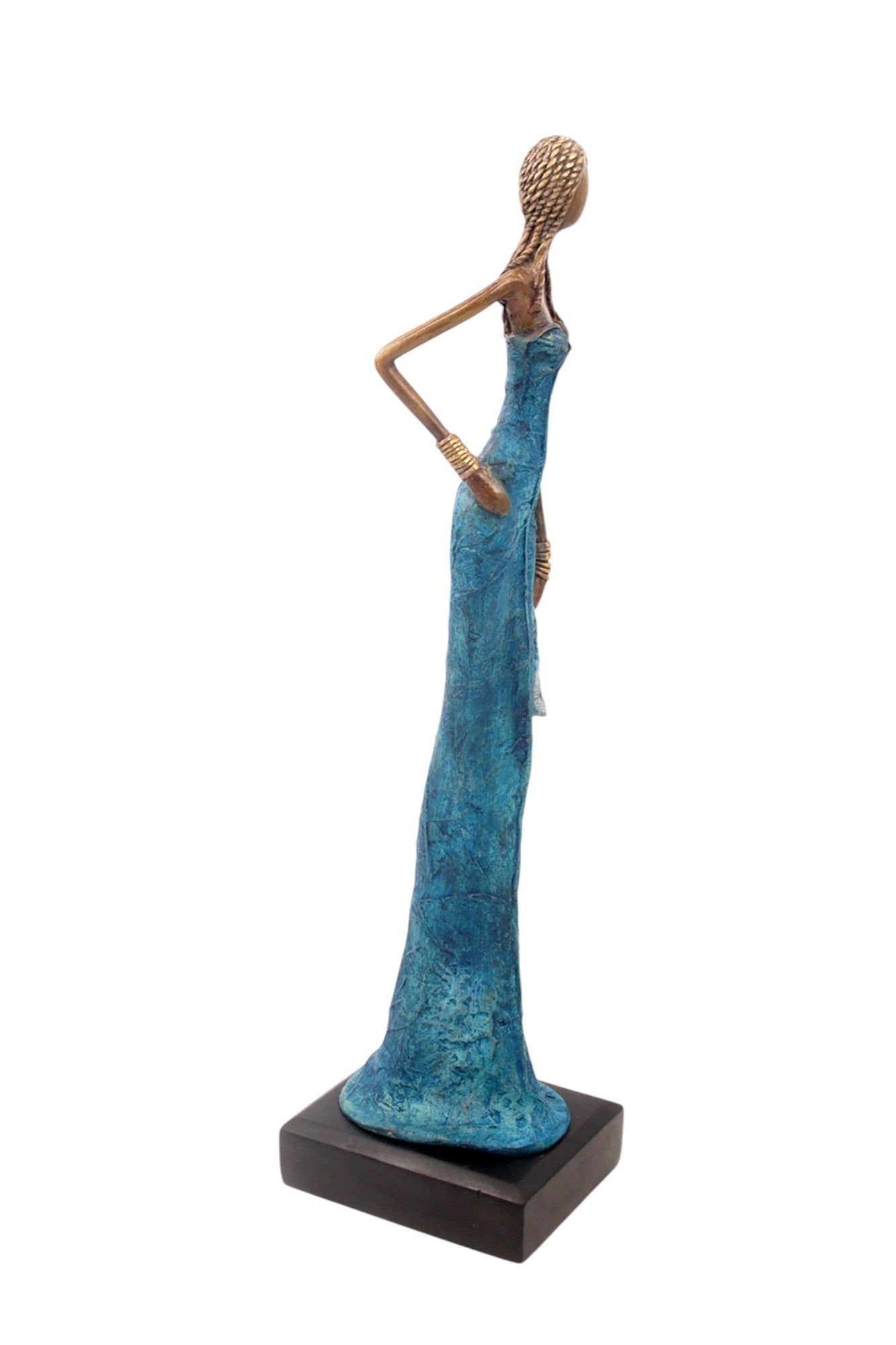 Bronze Issouf sans socle 55 cm bleu n°3 Bronzes d&#39;Afrique