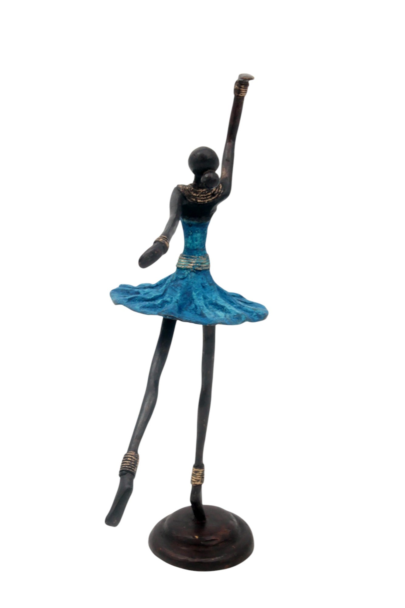 Ballerine 25 cm bleu n°1 Bronzes d&#39;Afrique