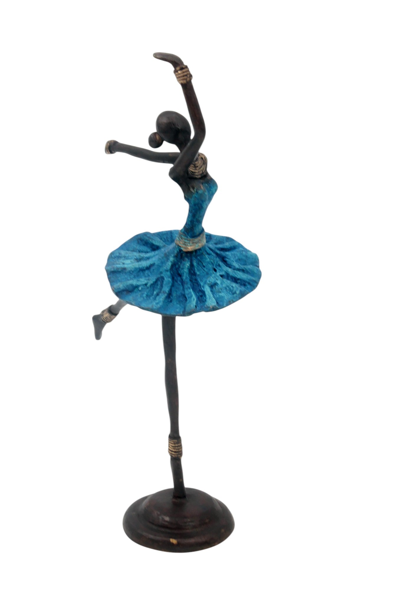 Ballerine 25 cm bleu n°1 Bronzes d&#39;Afrique