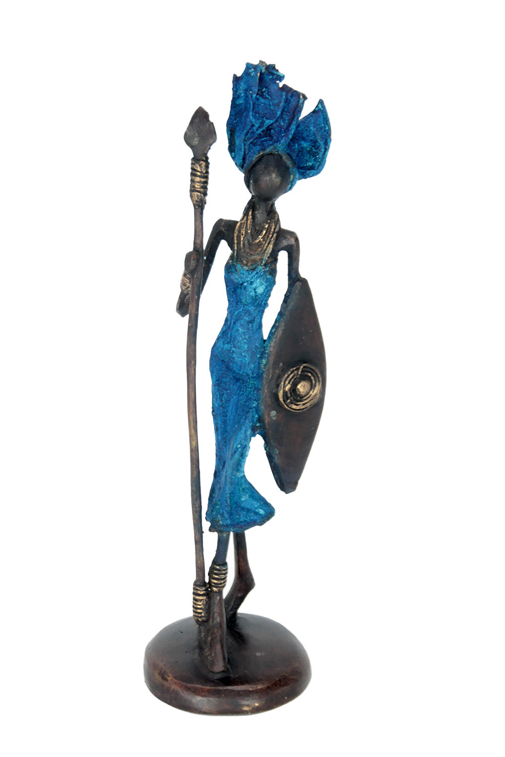 Bronze 25 cm bleu n°21 Bronzes d&#39;Afrique