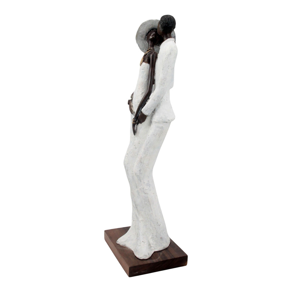 Bronze Issouf couple 55 cm blanc n°1 Bronzes d&#39;Afrique